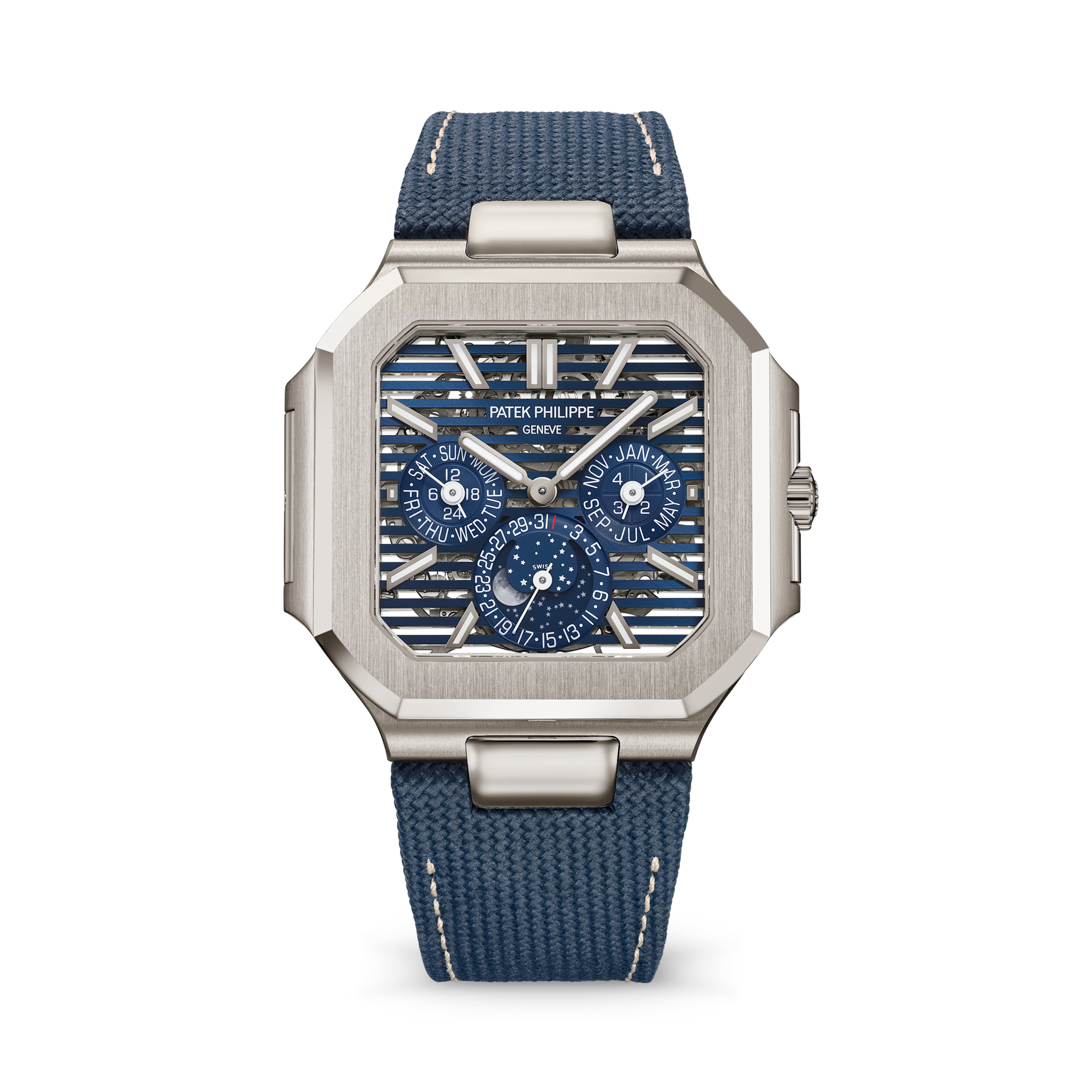 Patek Philippe Nautilus 38mm, Blue Dial, Baton Numerals_1