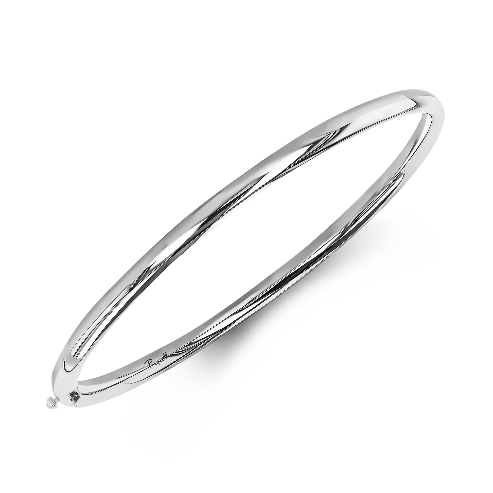 Plain Polished 4mm Oval Bangle _2