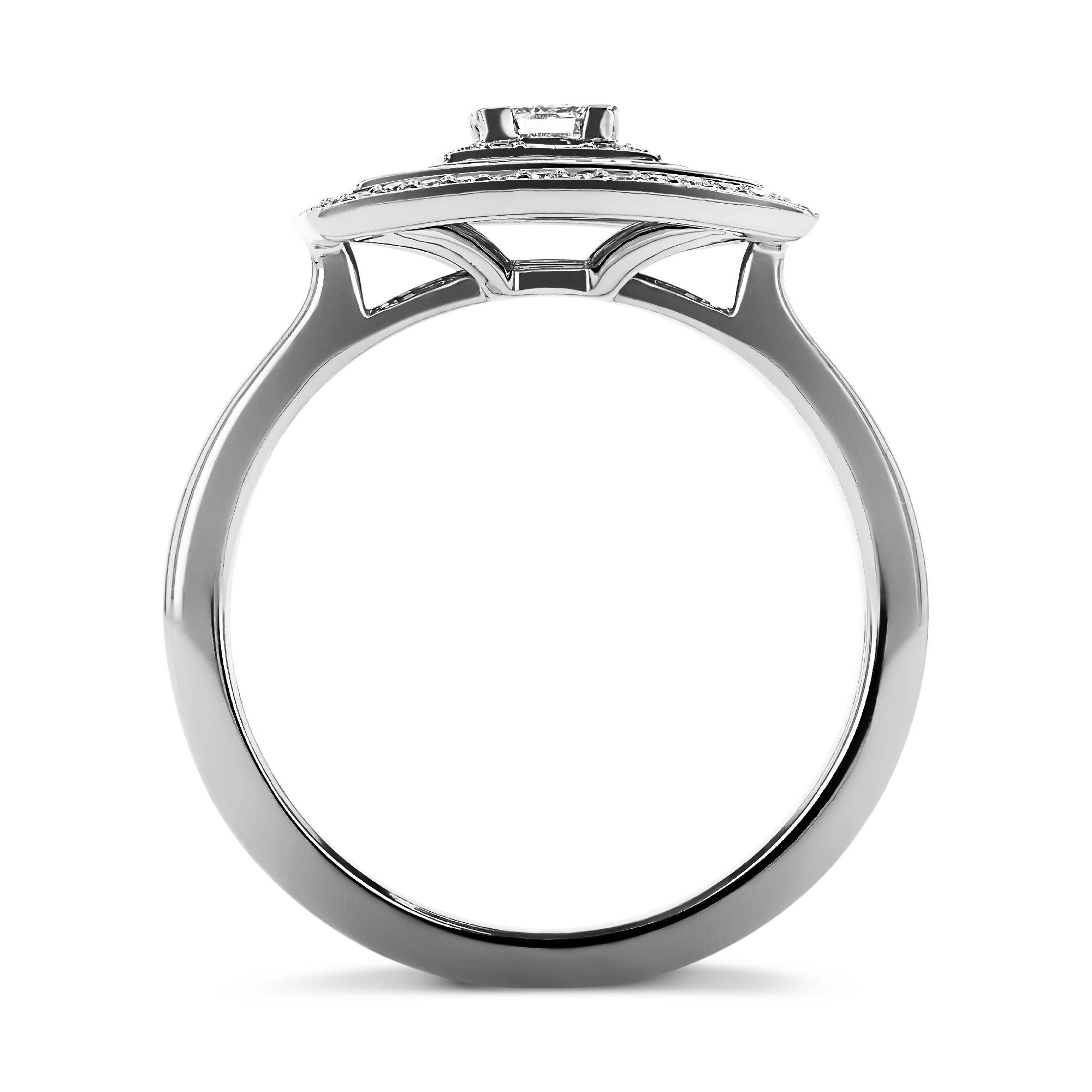 Princess cut Diamond Ripple Ring Princess Cut, Four Claw Set_3