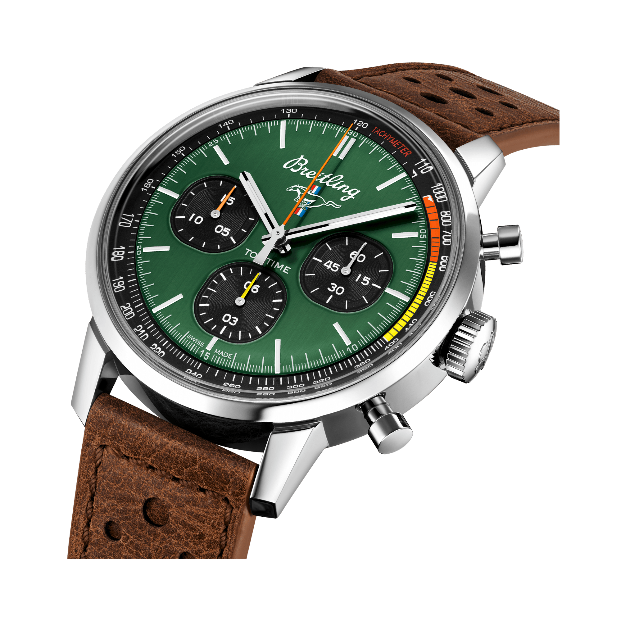 Breitling Top Time Ford Mustang 42mm, Green Dial, Baton Numeral_3
