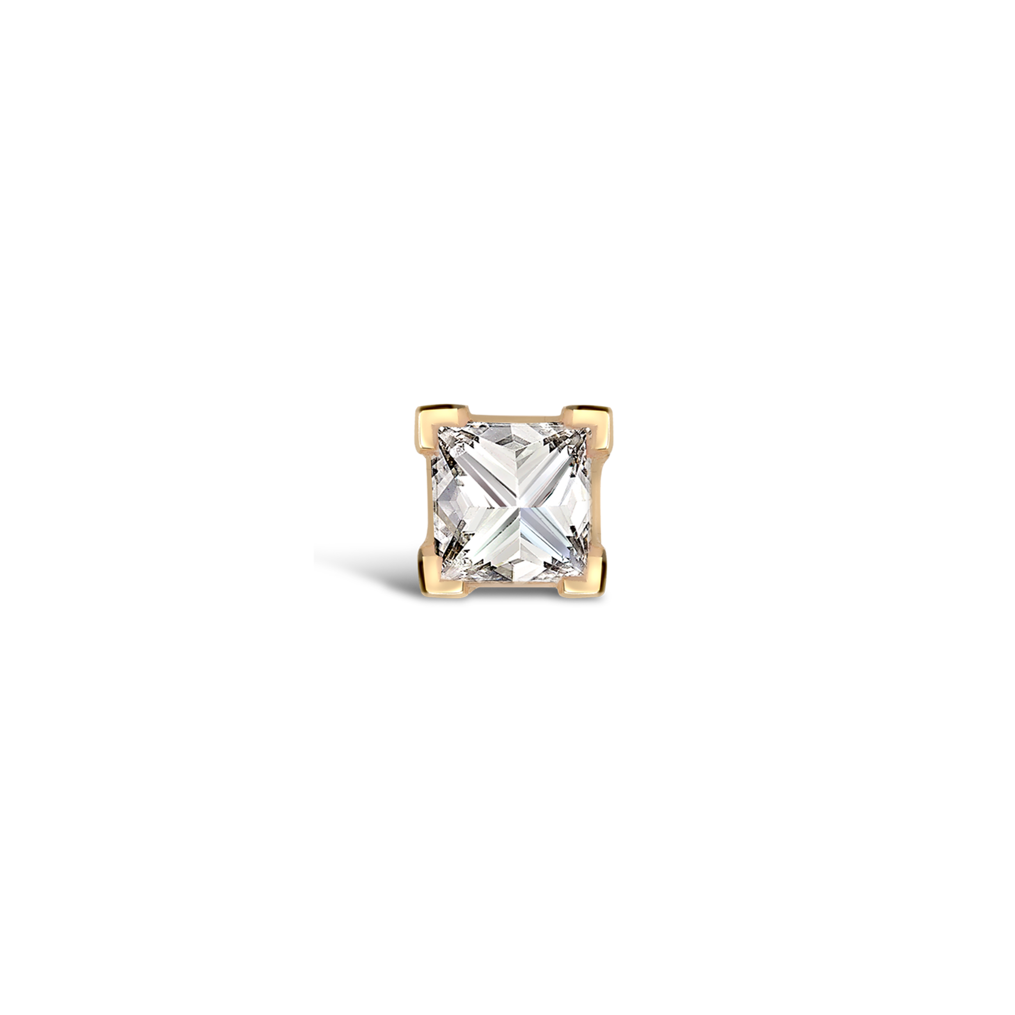 RockChic Diamond Solitaire Earring Princess Cut, Claw Set_1