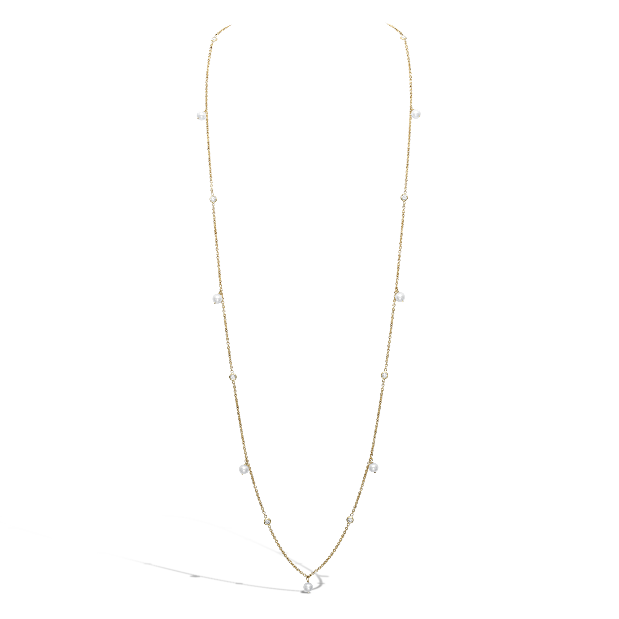 Sundance Freshwater Pearl and Diamond Long Necklace Brilliant Cut, Spectacle Set_1