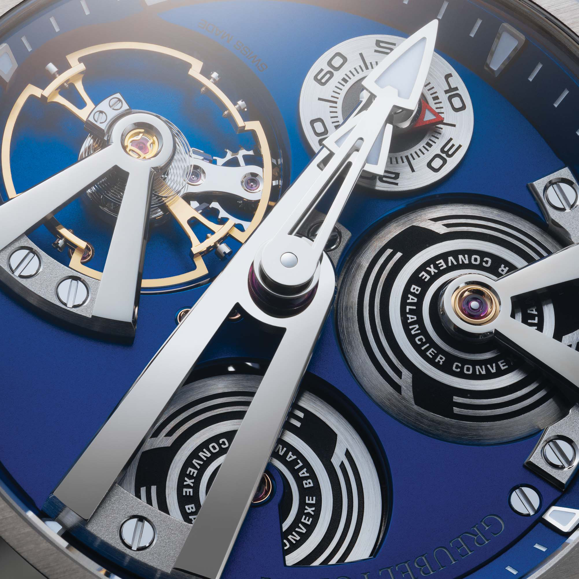 Gruebel Forsey Balancier 3 41.5mm, Blue Dial, Baton Numerals_2