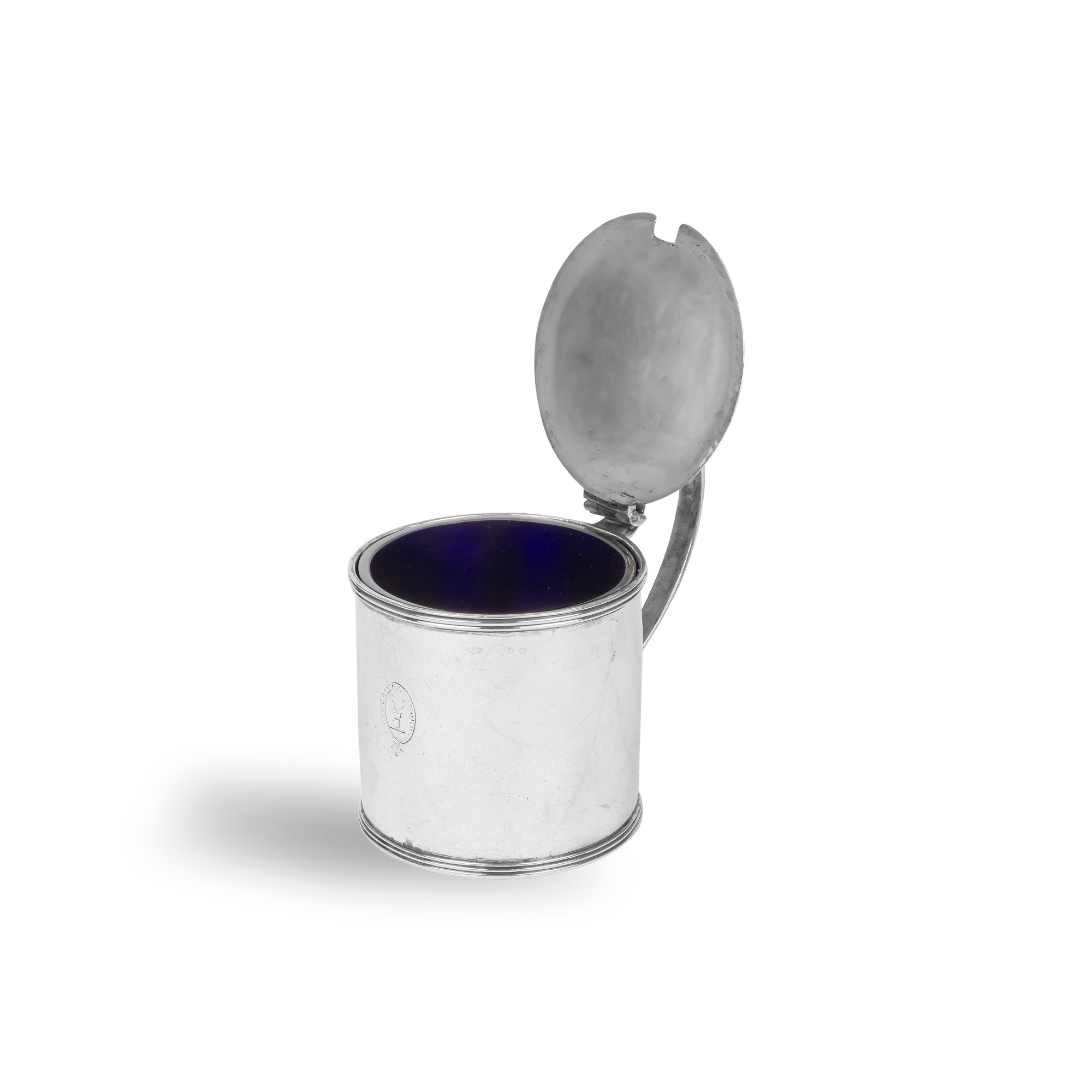 Silver George III Drum Mustard Pot Hallmarked London_3