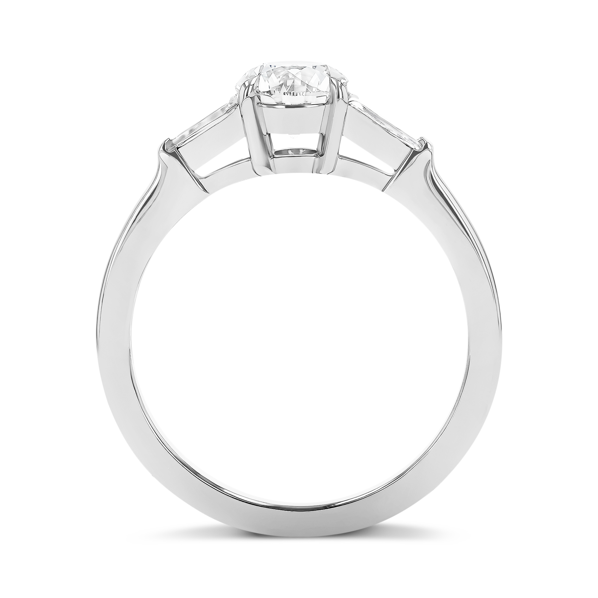 Regency 0.91ct Brilliant Cut Diamond Ring Brilliant & Tapered Baguette Cut, Claw Set_3