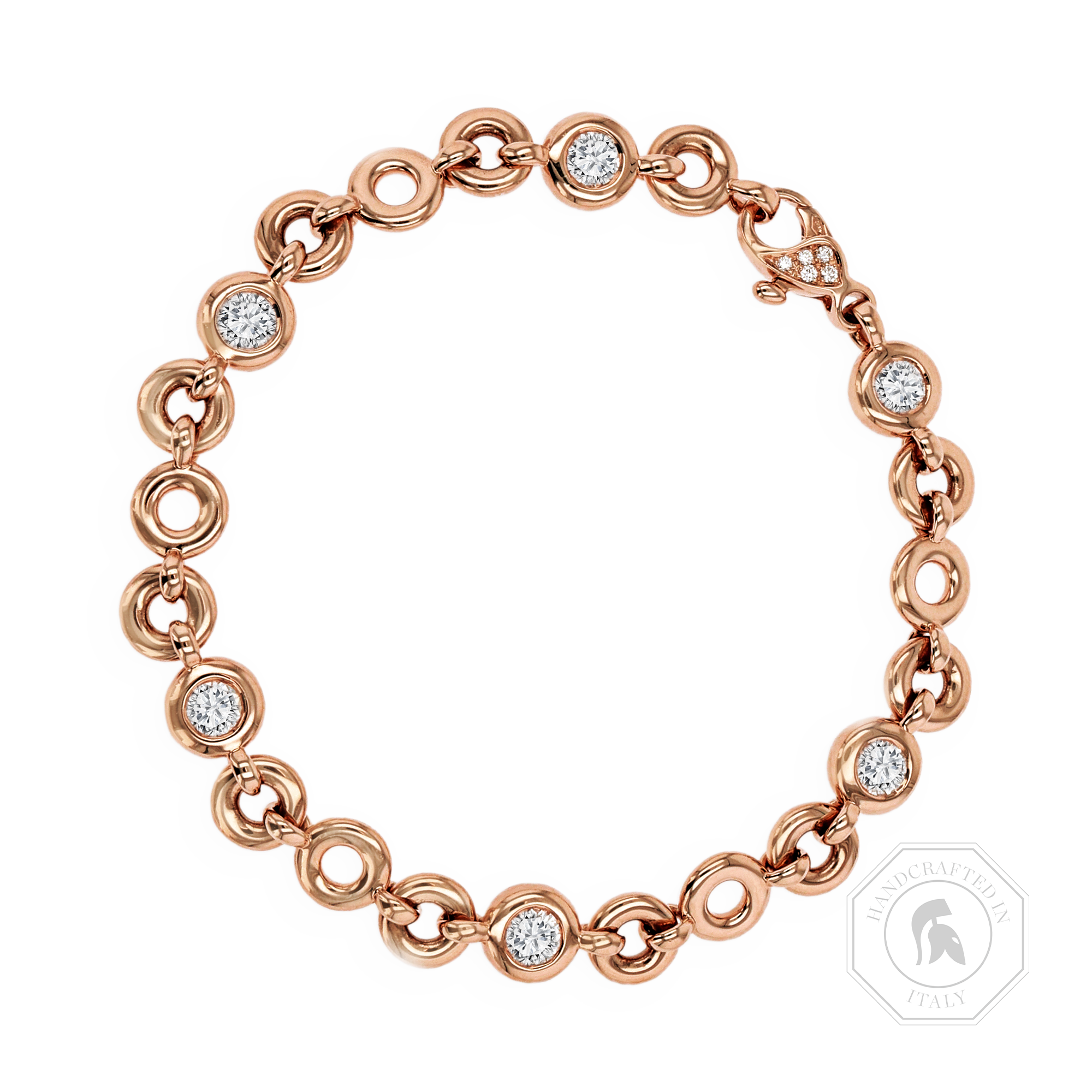 RockChain Six Stone Diamond Bracelet Brilliant Cut, Rubover Set_1