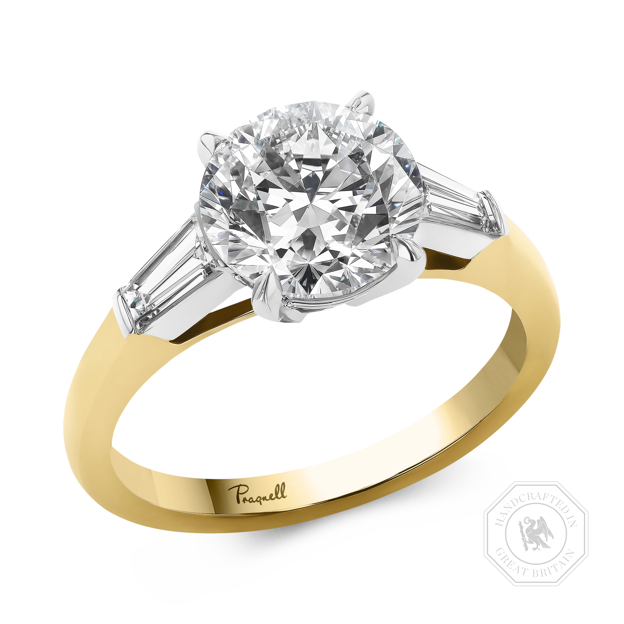 Regency 2.50ct Brilliant Cut Diamond Ring Brilliant & Tapered Baguette Cut, Claw Set_1
