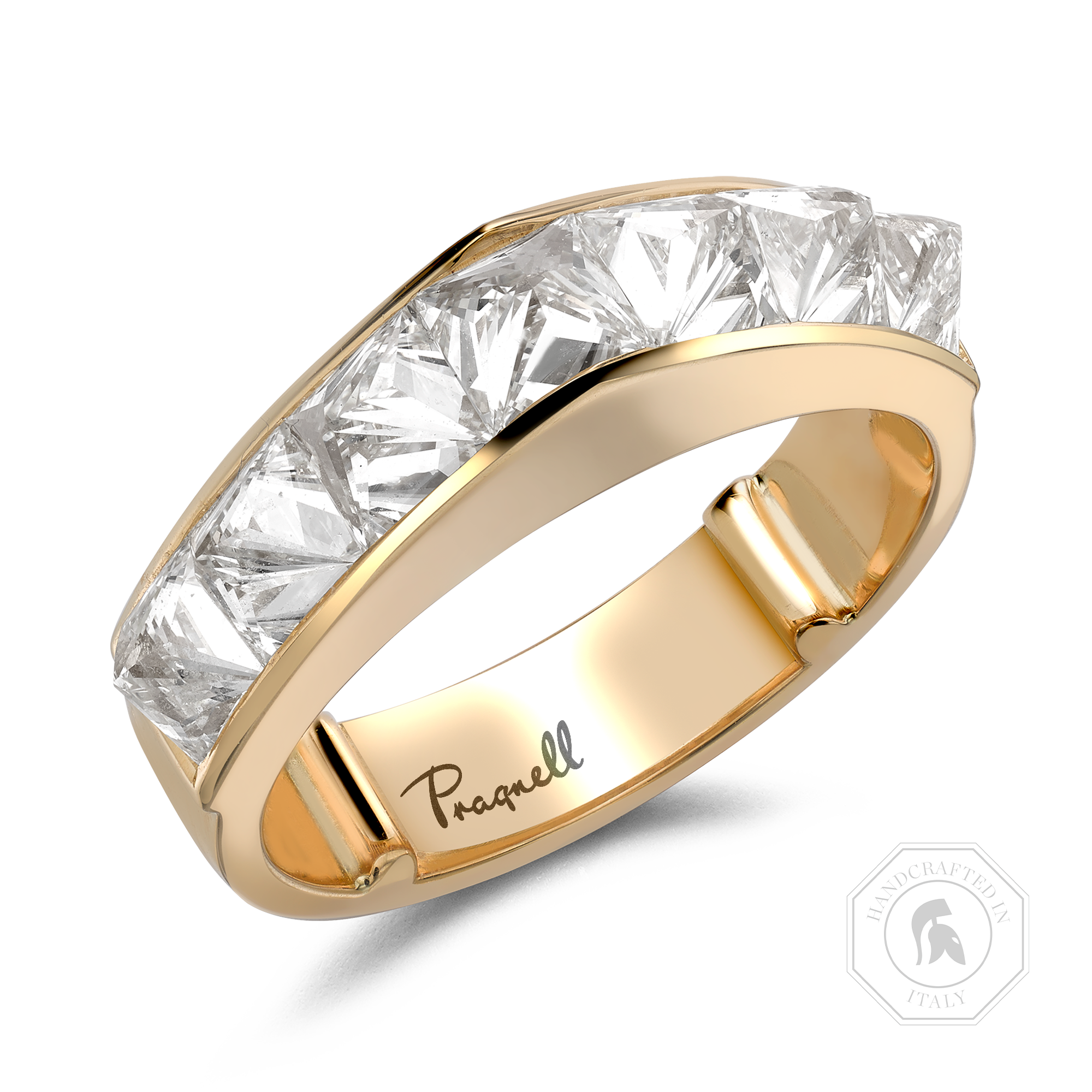 RockChic 2.71ct Peaked Inverted Princess Cut Diamond Seven Stone Ring Princess Cut, Channel Set_1