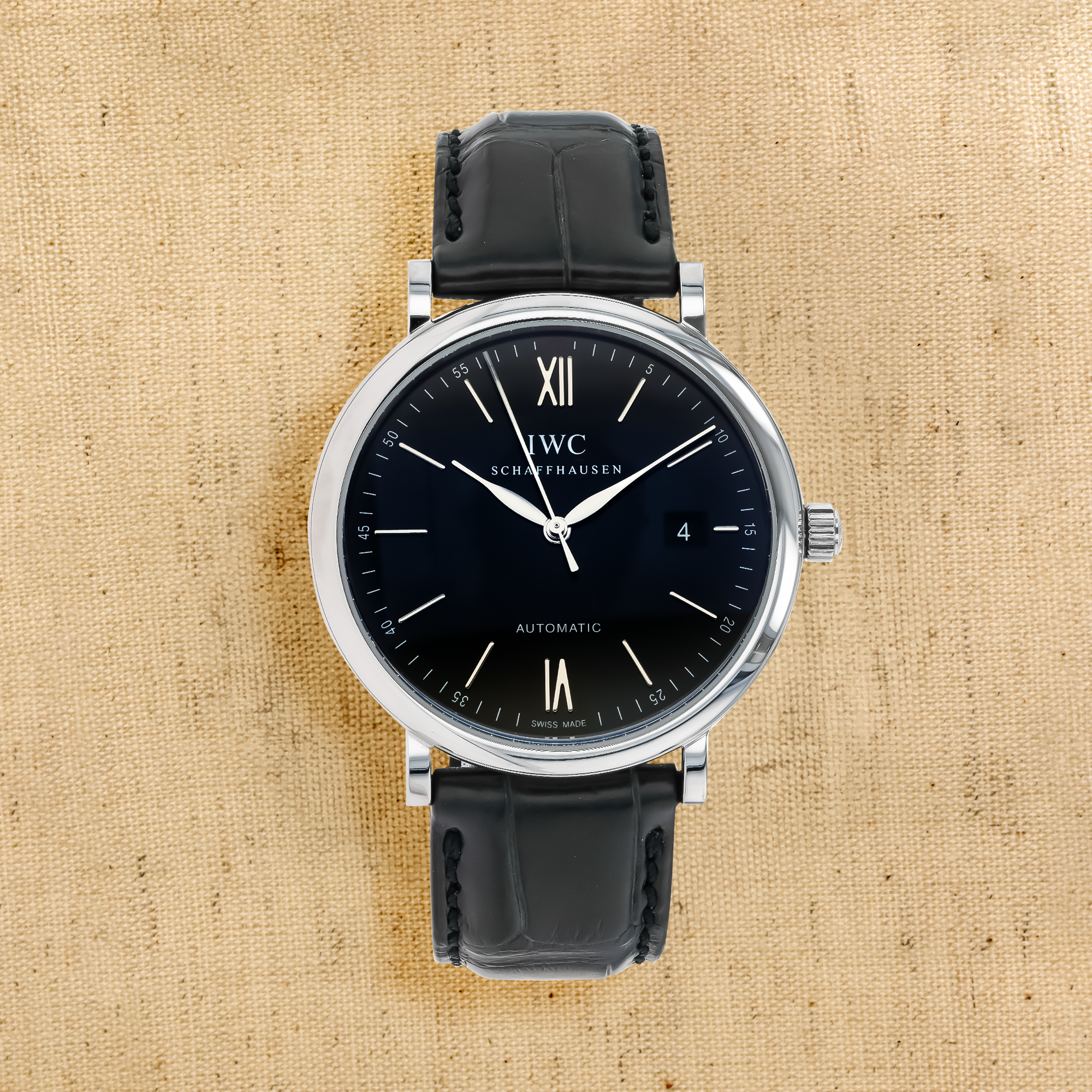 Pre-Owned IWC Portofino Automatic 40mm, Black Dial, Baton Numerals_1