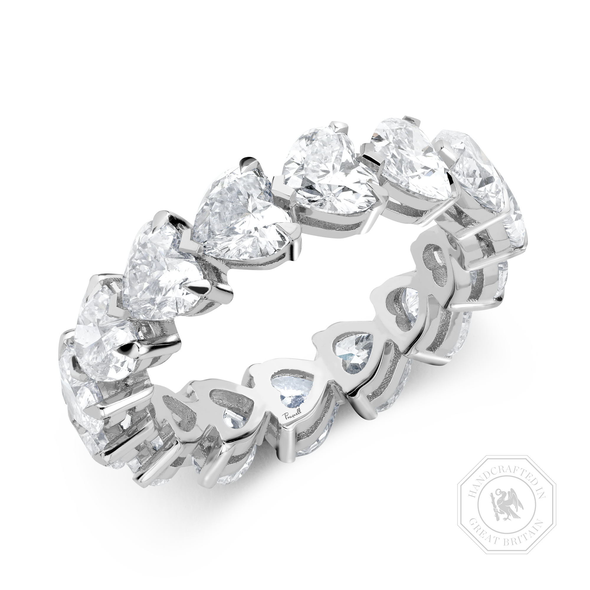 Heart Shaped Diamond Full Eternity Ring Heart Cut, Claw Set_1