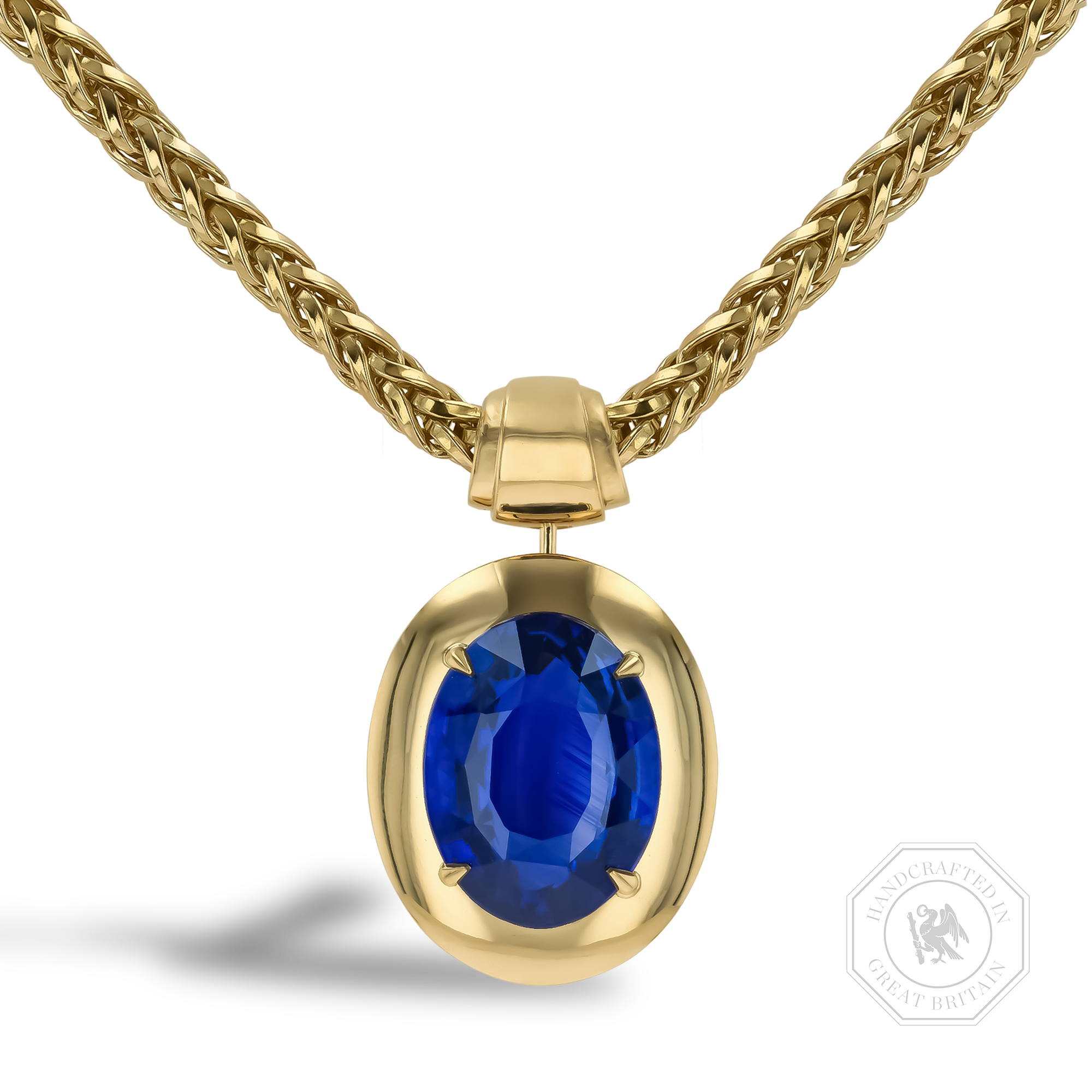 Masterpiece Portrait Setting 21.46ct Sri Lankan Sapphire Pendant Oval Cut, Claw Set_1