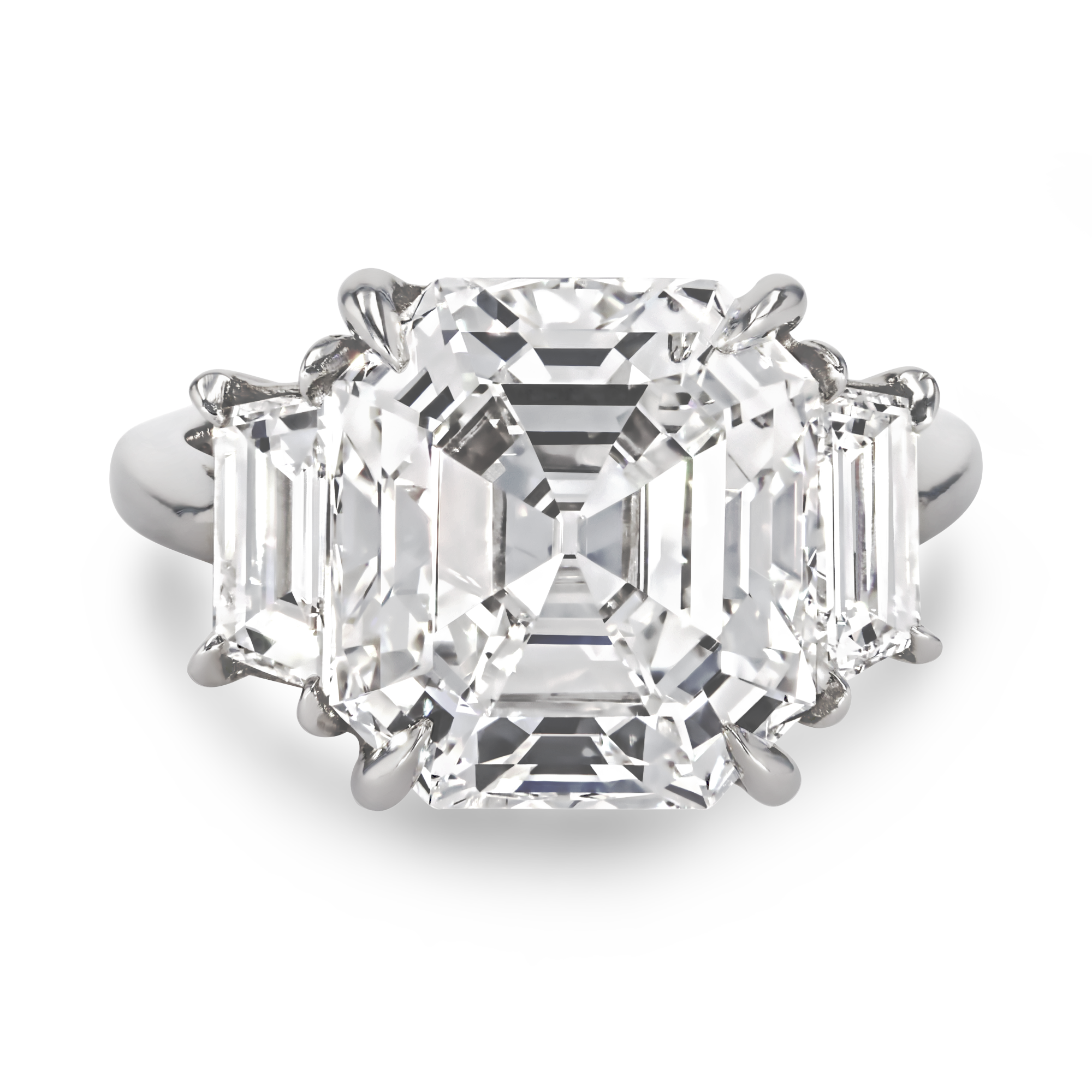 Asscher Cut 8.03ct Diamond Three Stone Ring Asscher Cut, Claw Set_2