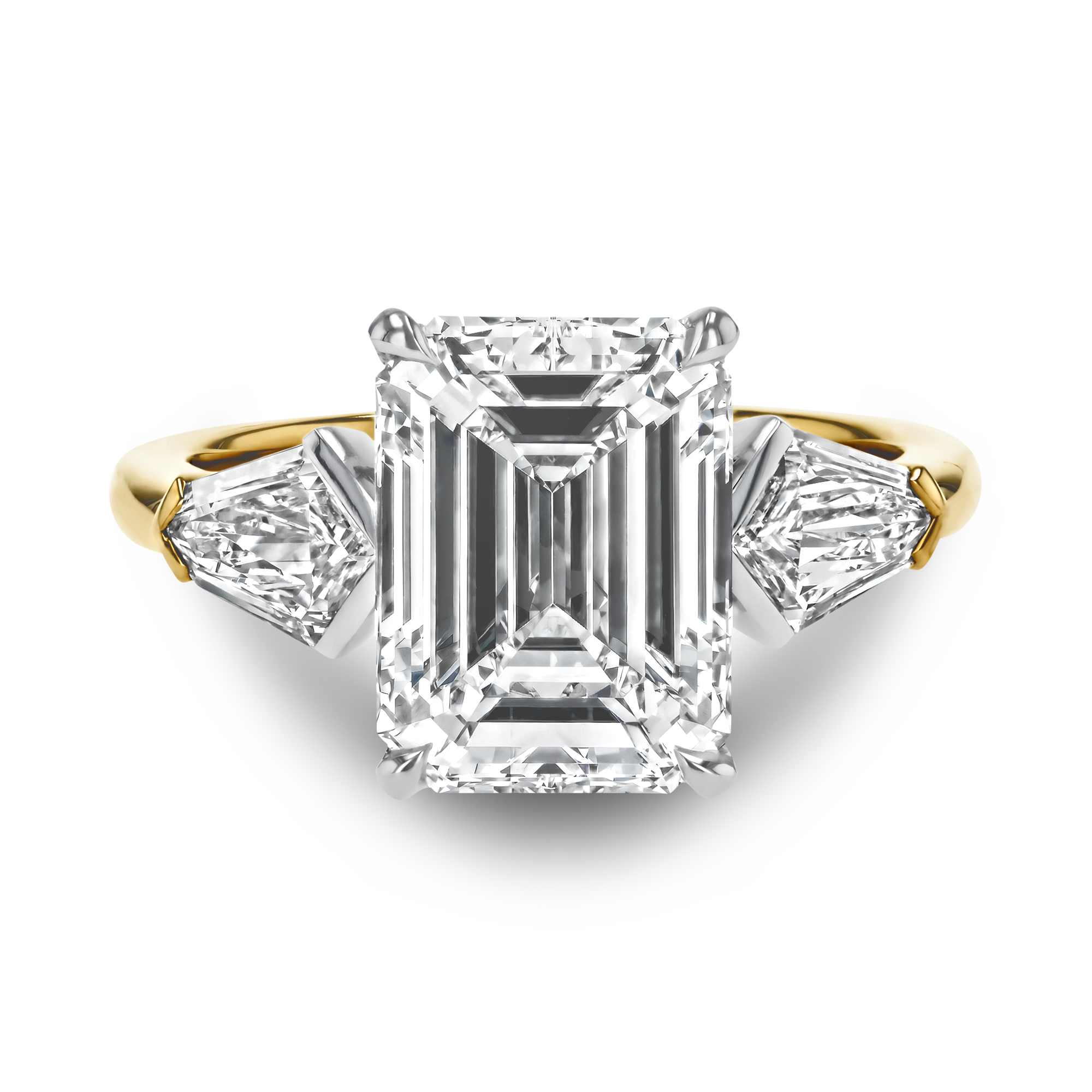 Kite Setting 4.04ct Diamond Solitaire Ring Emerald Cut, Claw Set_2