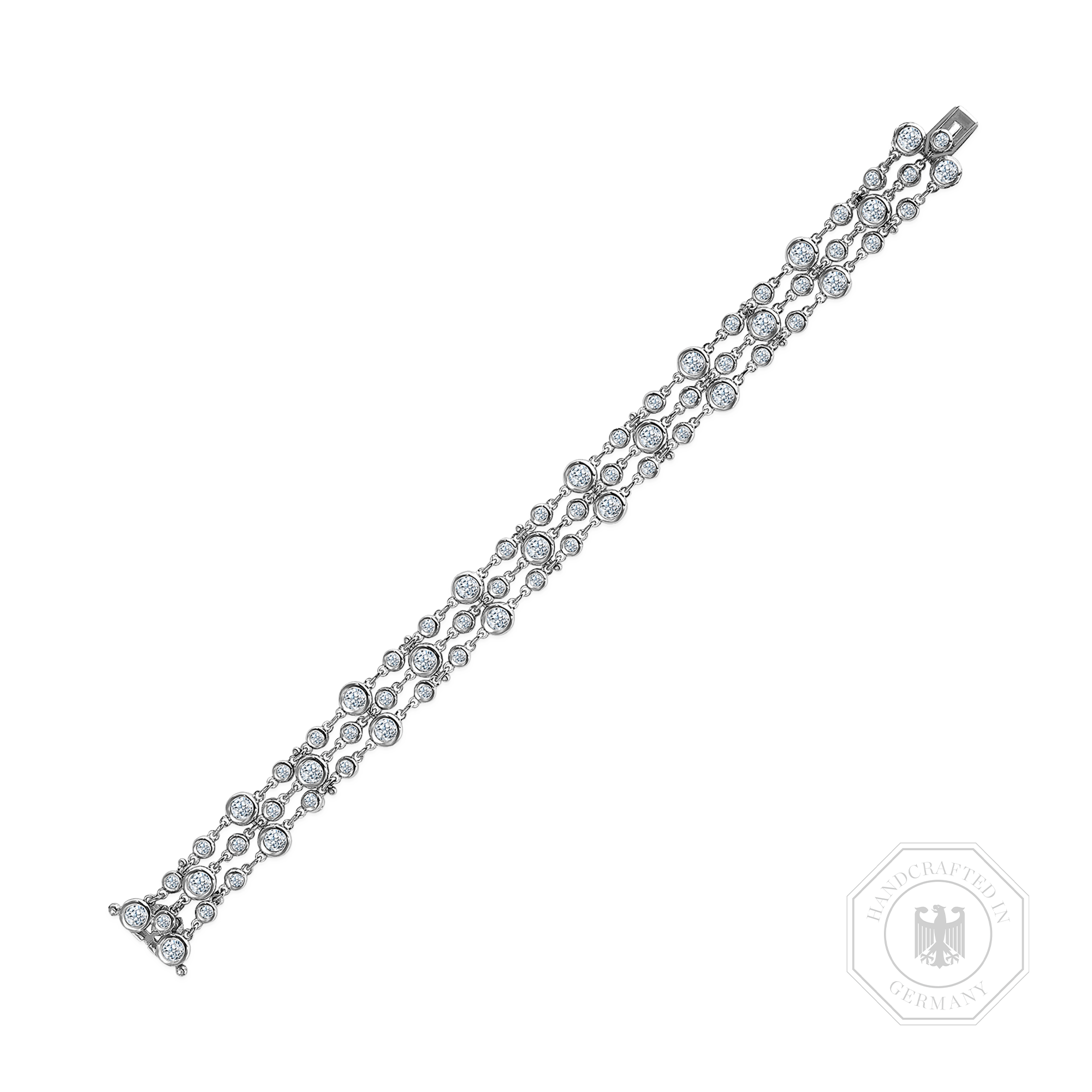 Bubbles Diamond Three-Row Bracelet Brilliant Cut, Rubover Set_1