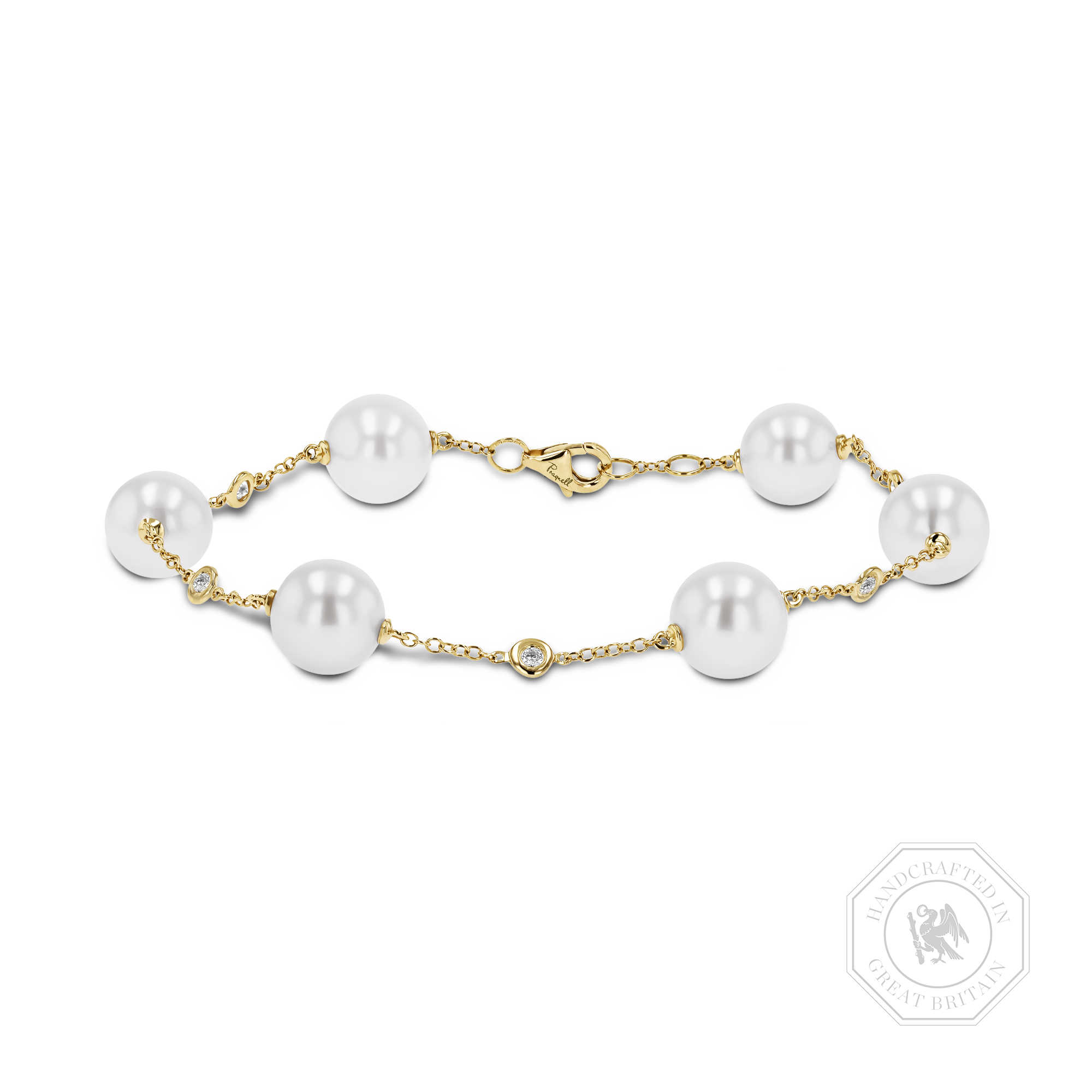 Akoya Pearl Bracelet with Brilliant Cut Diamonds 8mm - 9mm_1