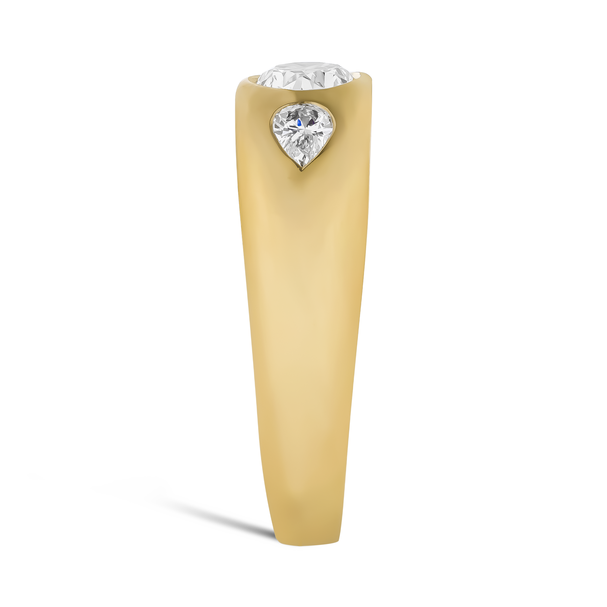 Stellar Oval Cut Diamond Three Stone Ring Oval Cut, Rubover Set_4