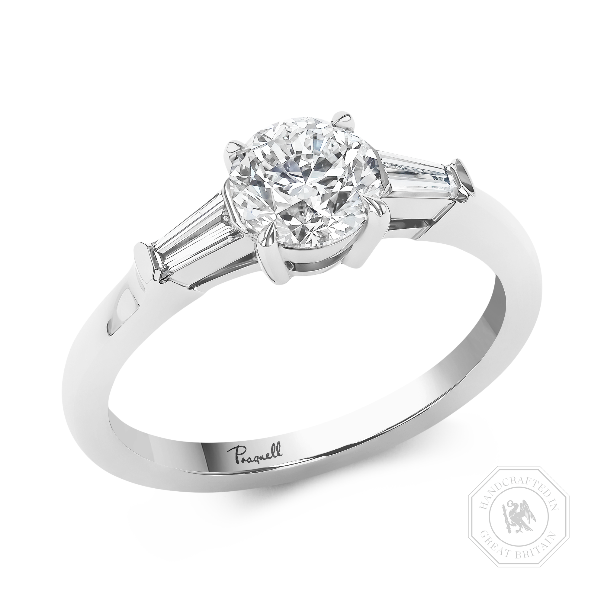 Regency 0.90ct Brilliant Cut Diamond Ring Brilliant & Tapered Baguette Cut, Claw Set_1