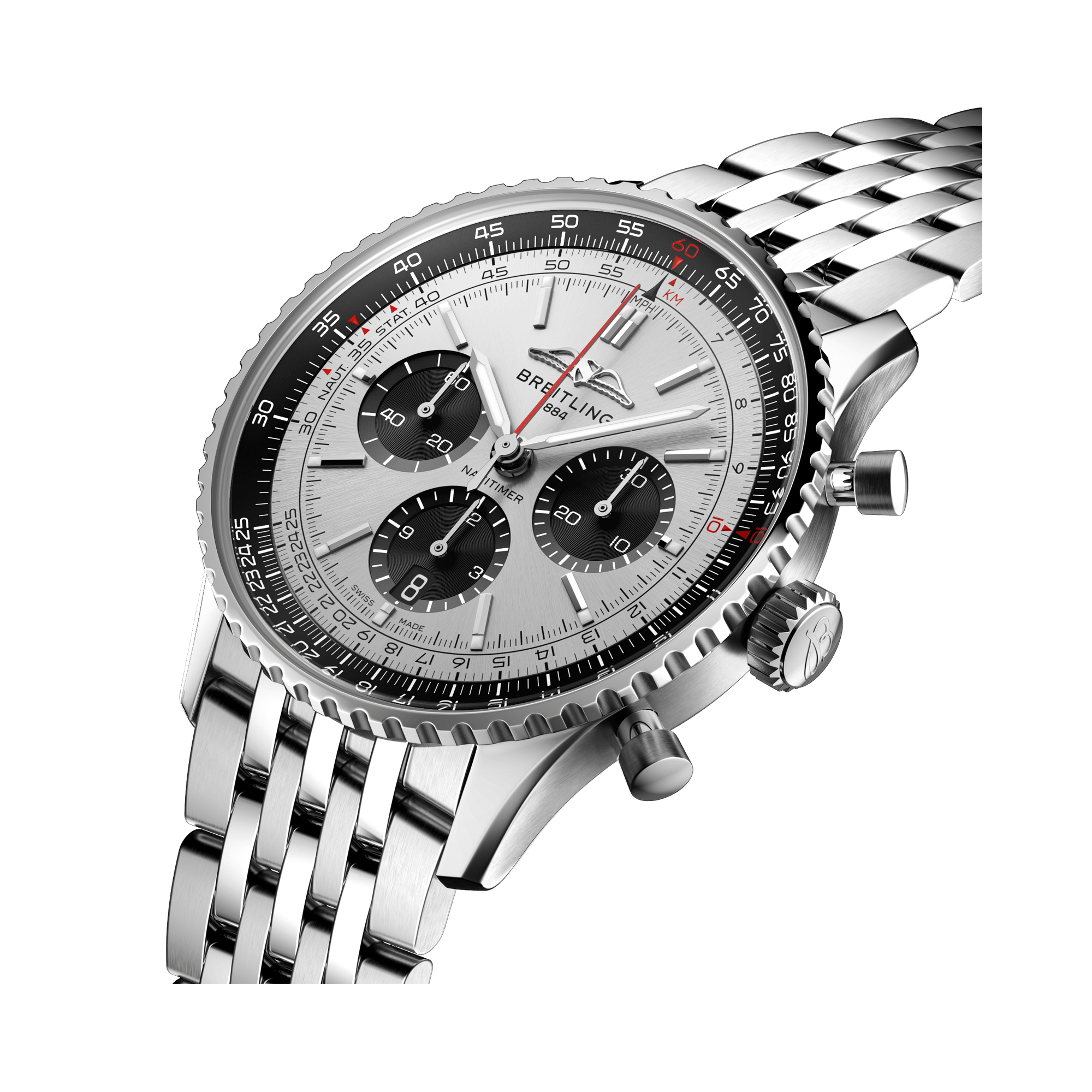 Breitling Navitimer B01 Chronograph 43 43mm, Silver Dial, Baton Numerals_3