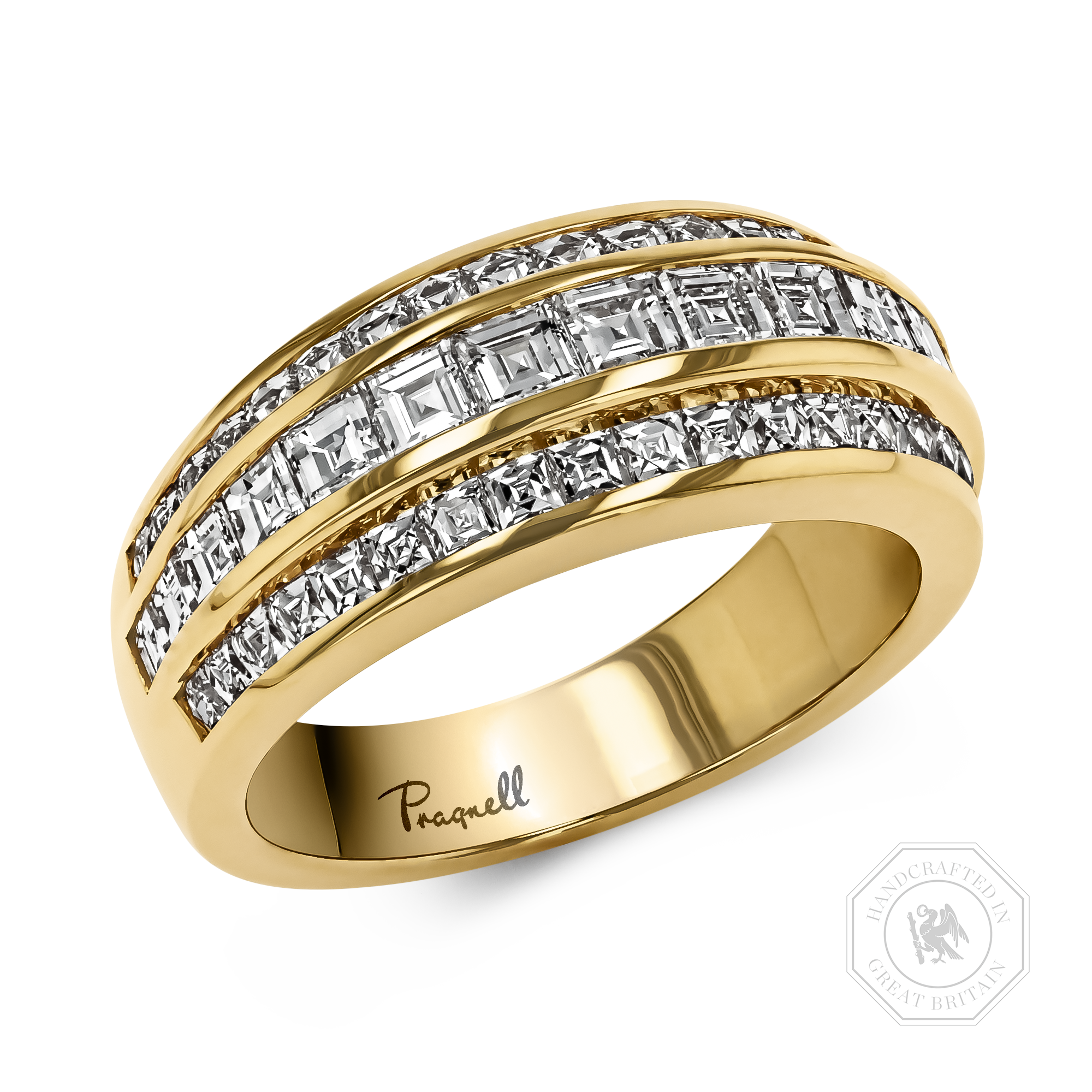 Manhattan Classic Diamond Ring Carre & French Cut, Channel Set_1