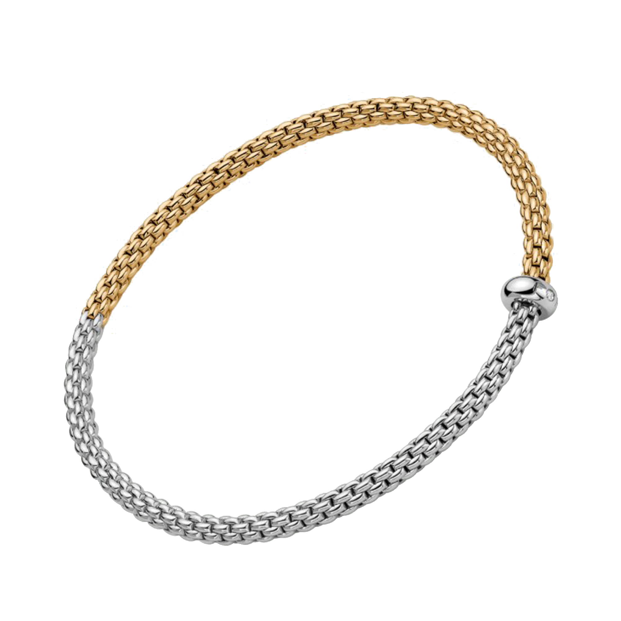 Fope Eka Flex'It Bicolour Diamond Bangle Brilliant Cut, Rubover Set_1