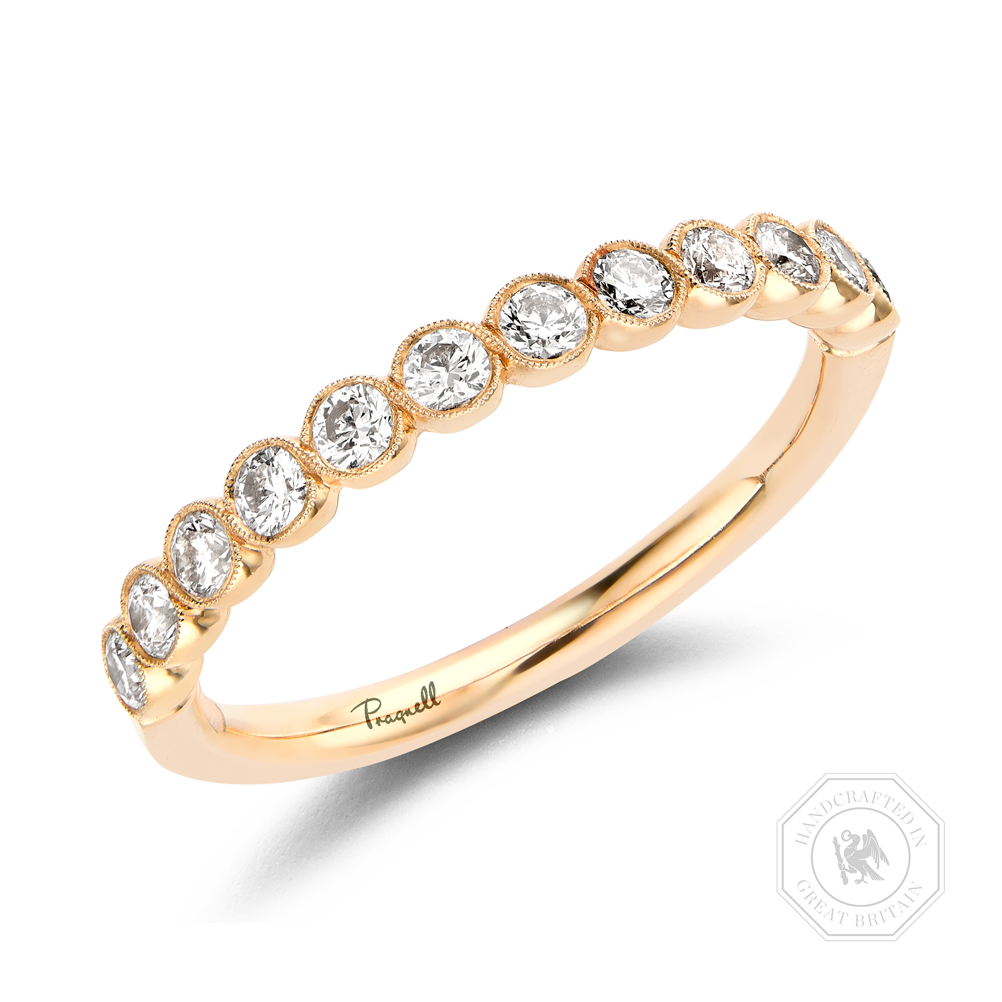 Diamond Dot 0.48ct Half Eternity Ring Brilliant Cut, Rubover Set_1