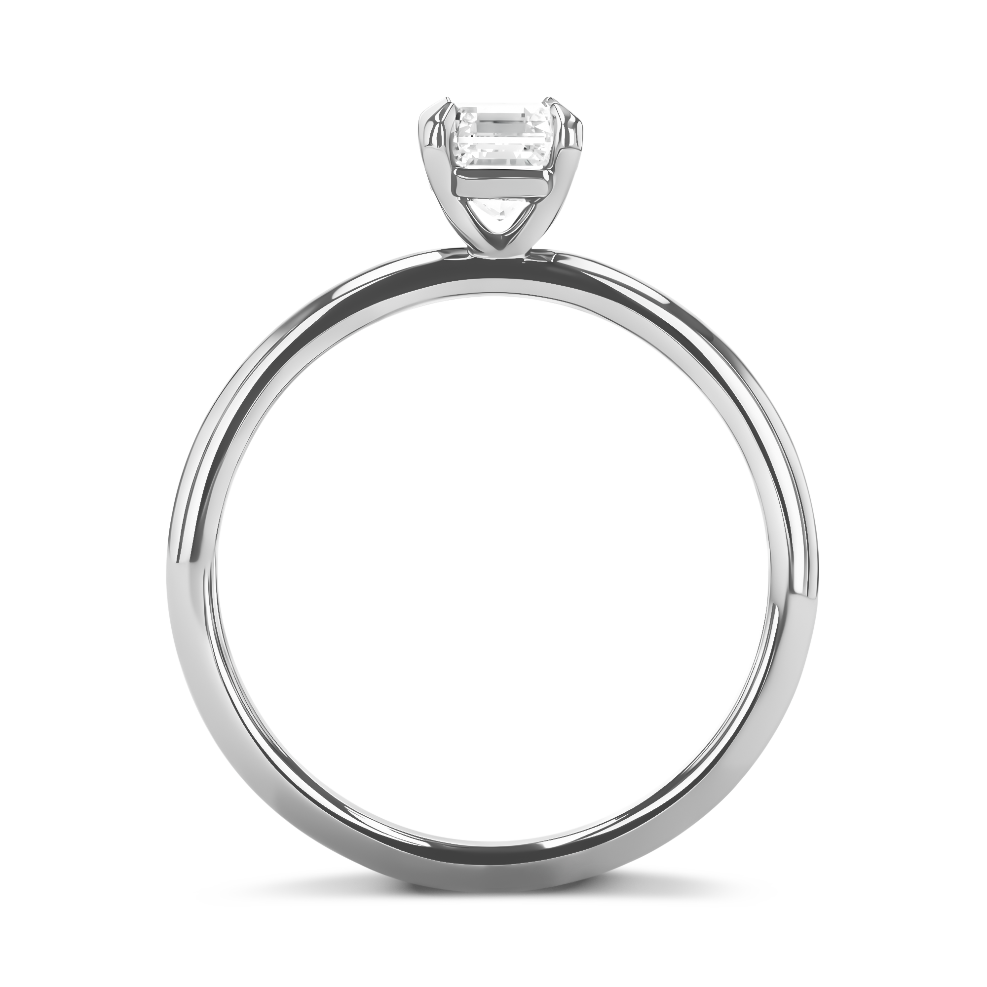 Diamond Solitaire Ring Emerald Cut, Claw Set_3