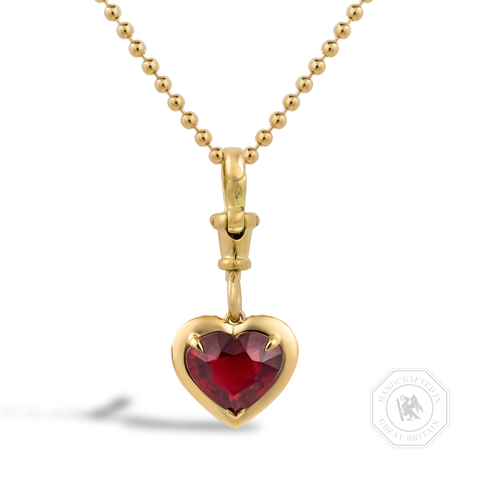 Skimming Stone 3.01ct Ruby Pendant Heart Shape, Claw Set_1