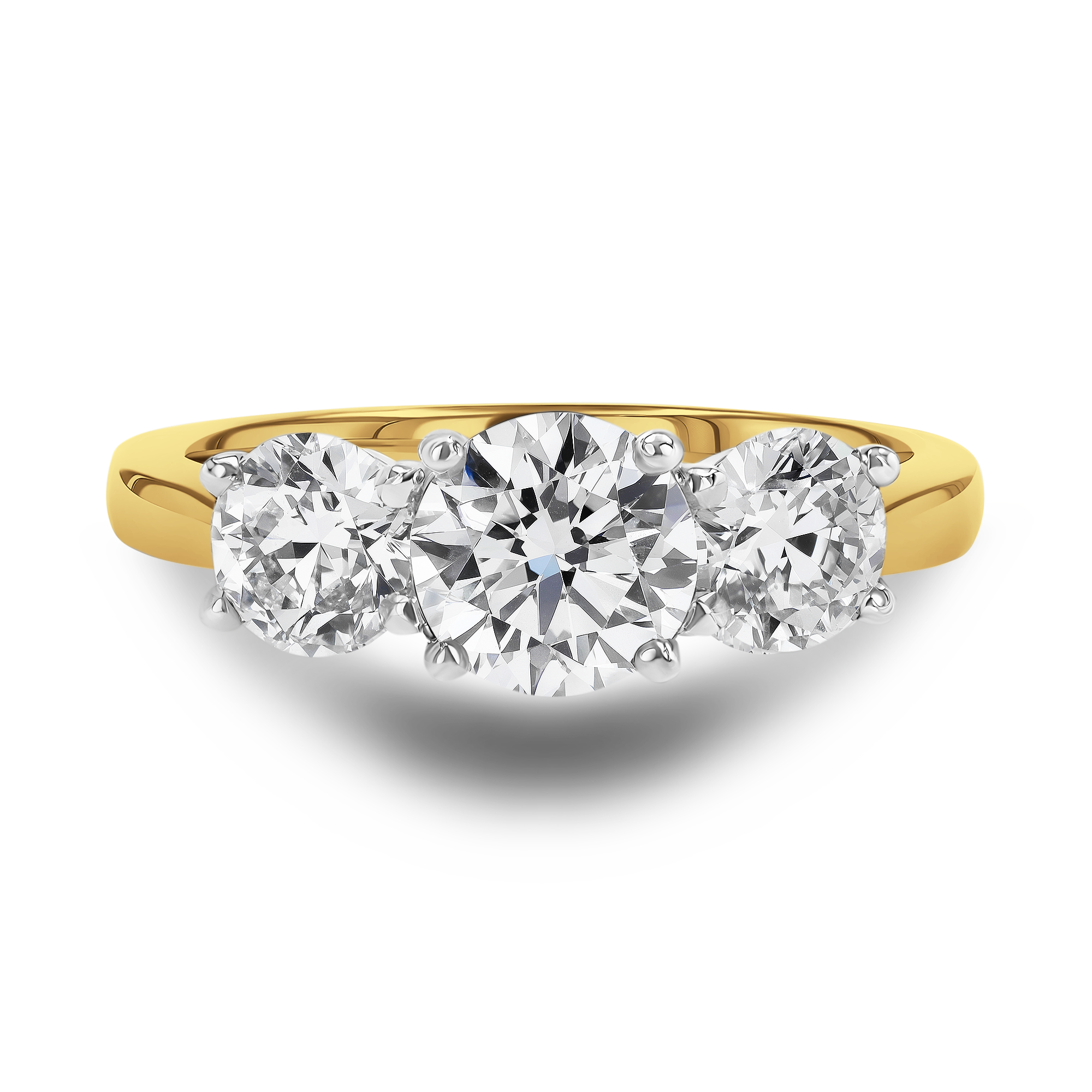 Classic 0.62ct Diamond Three Stone Ring Brilliant cut, Claw set_2