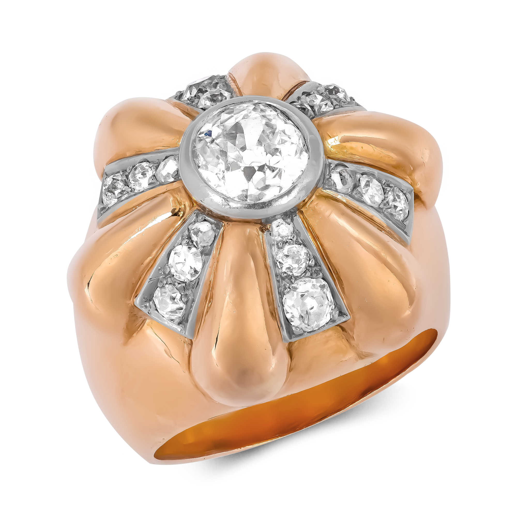 Old Mine Cut Diamond Ring Old Mine Cut, Rubover Set_1