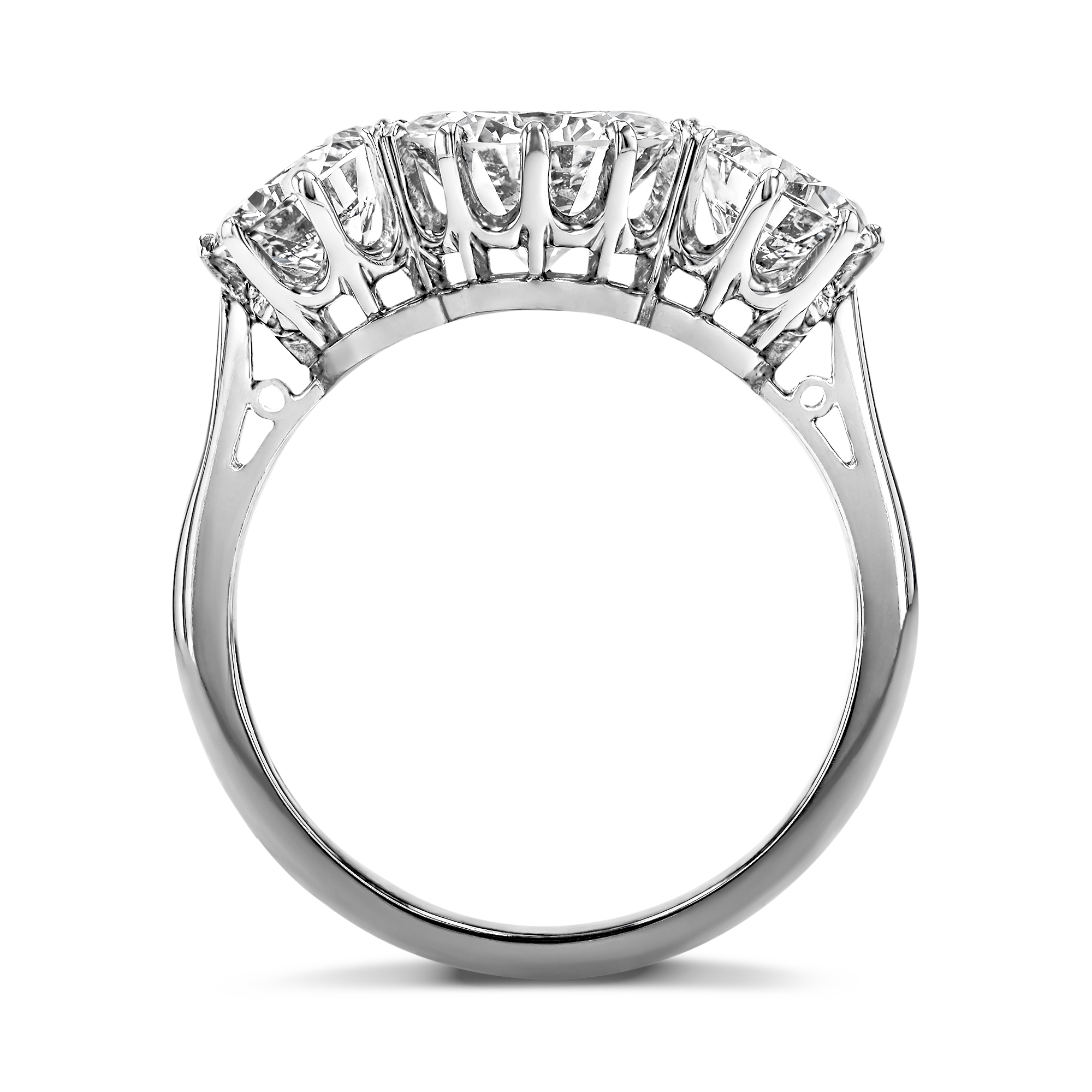 Three Stone Diamond Ring Round Brilliant Cut, Claw Set_3