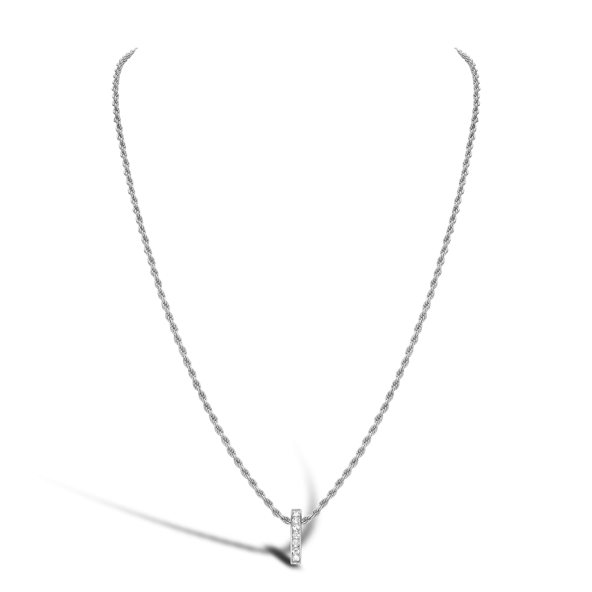 RockChic Diamond Bar Pendant Princess Cut, Channel Set_2