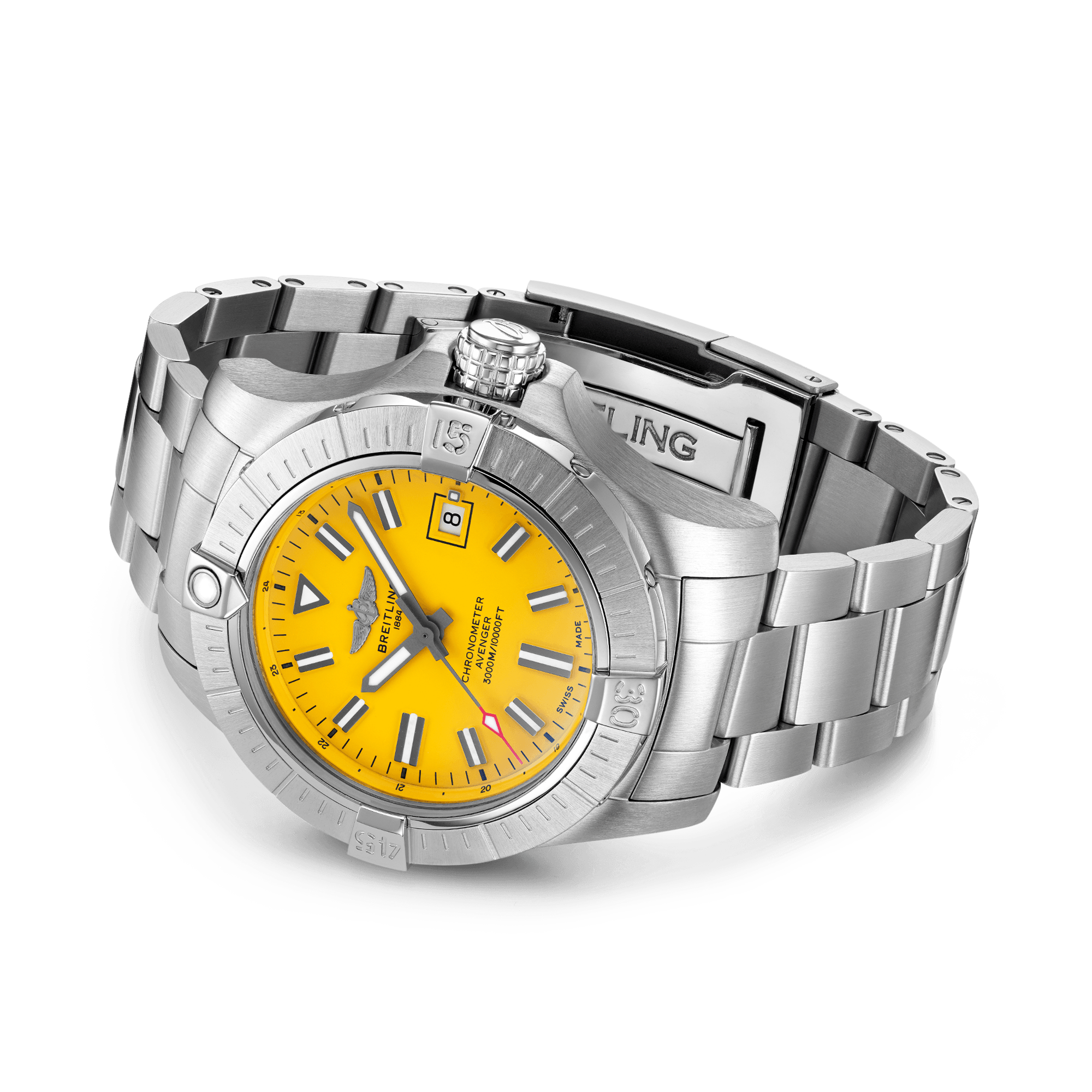 Breitling Avenger Automatic 45 Seawolf 36mm, Yellow Dial, Baton Numerals_4