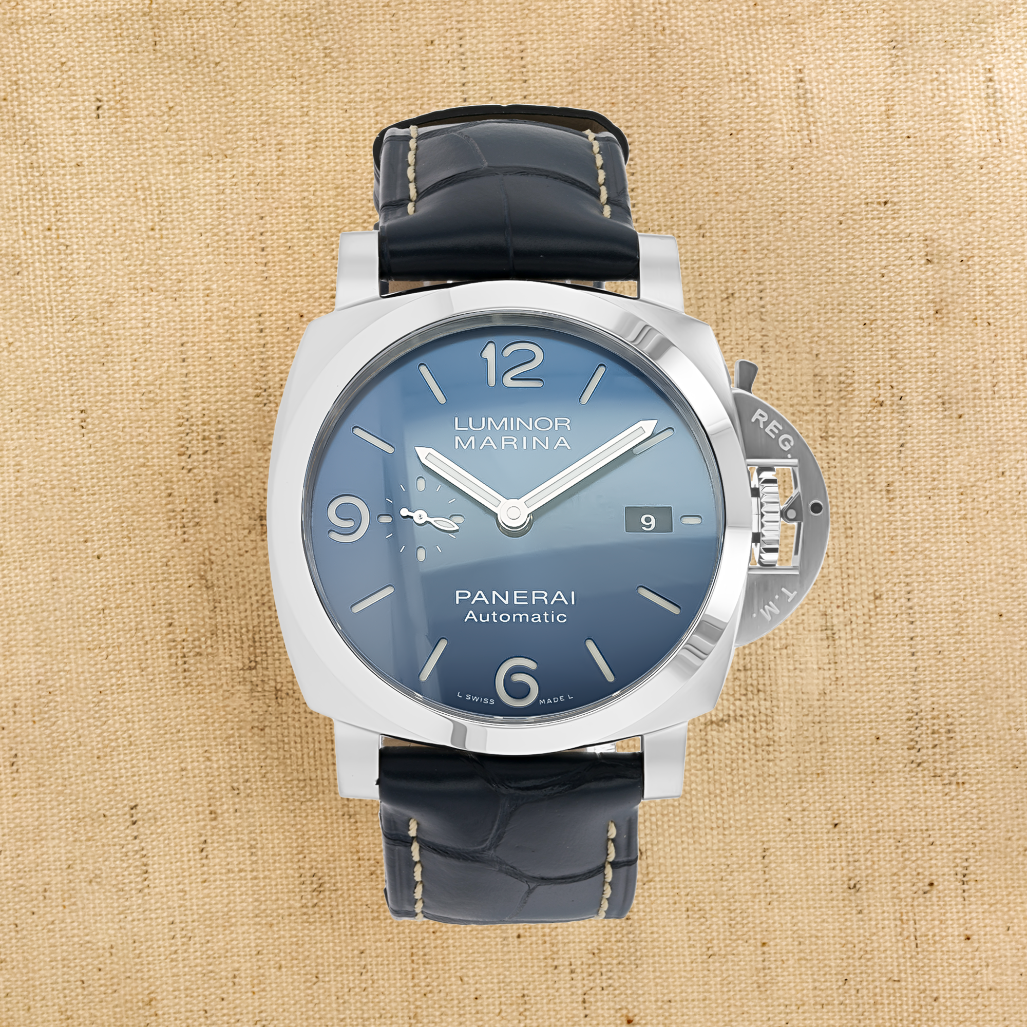 Pre-Owned Panerai Luminor Marina - 44mm 44mm, Blue Dial, Arabic/Baton Numerals_1