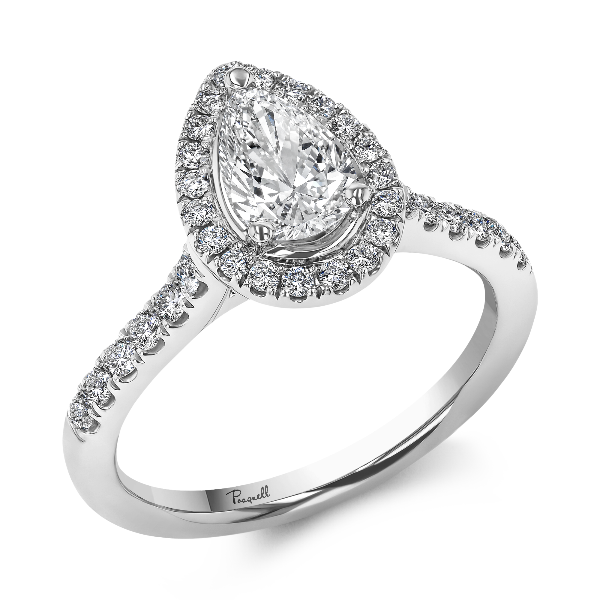 Celestial 0.70ct Pear Shaped Diamond Cluster Ring Pear Shaped, Claw Set_1