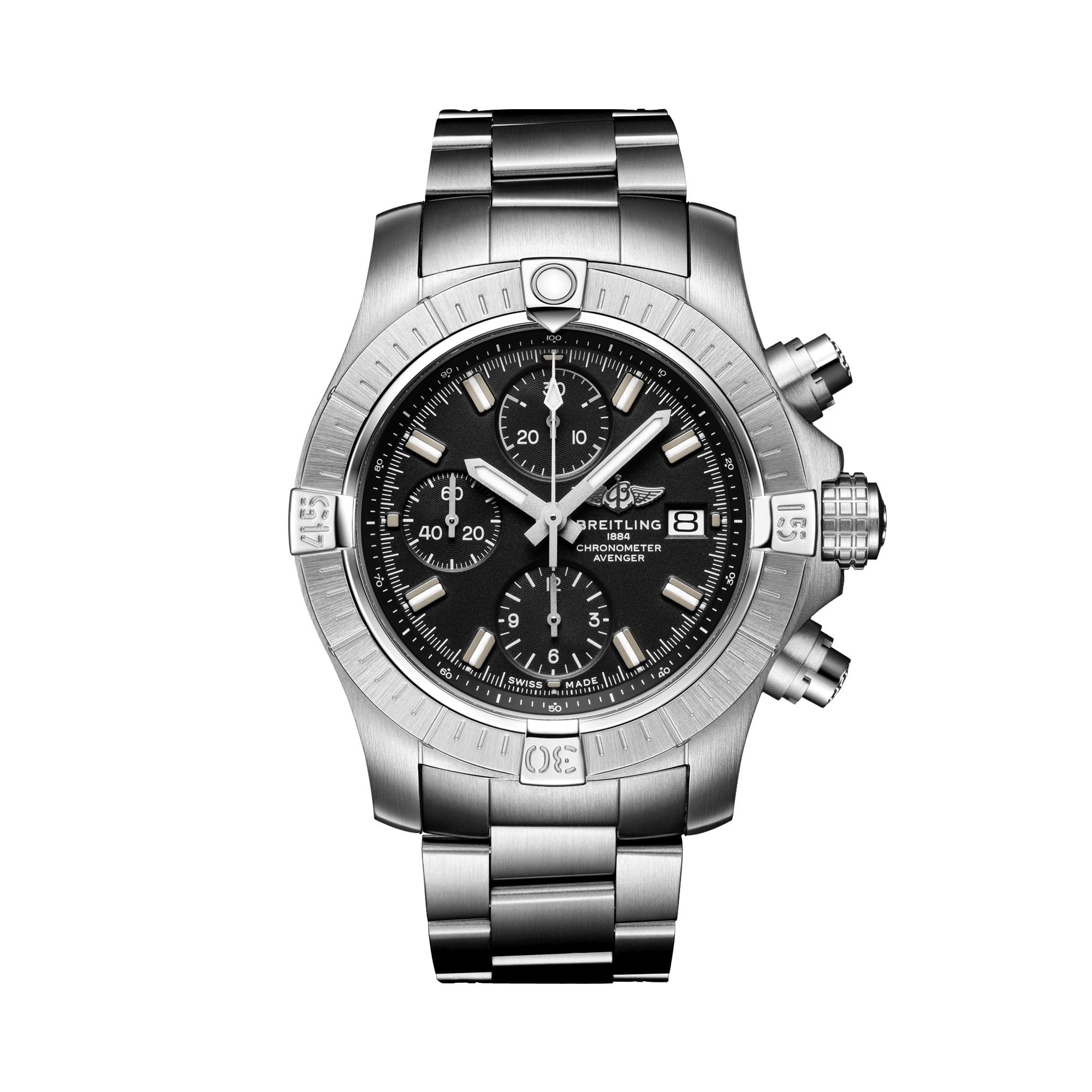 Breitling Avenger Chronograph 43 43mm, Black Dial, Baton Numerals_1