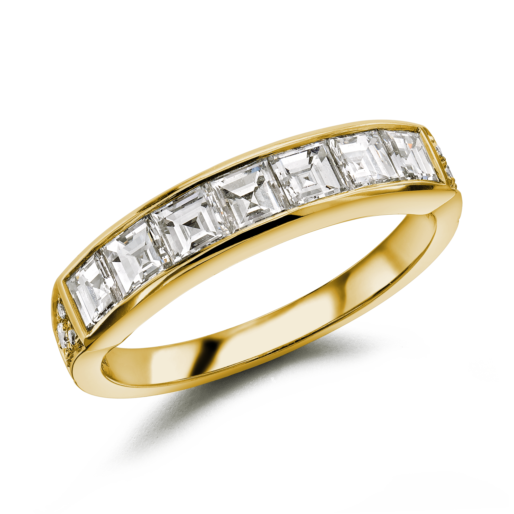 Antrobus 1.15ct Diamond Half Eternity Ring Carré Cut, Rubover Set_1