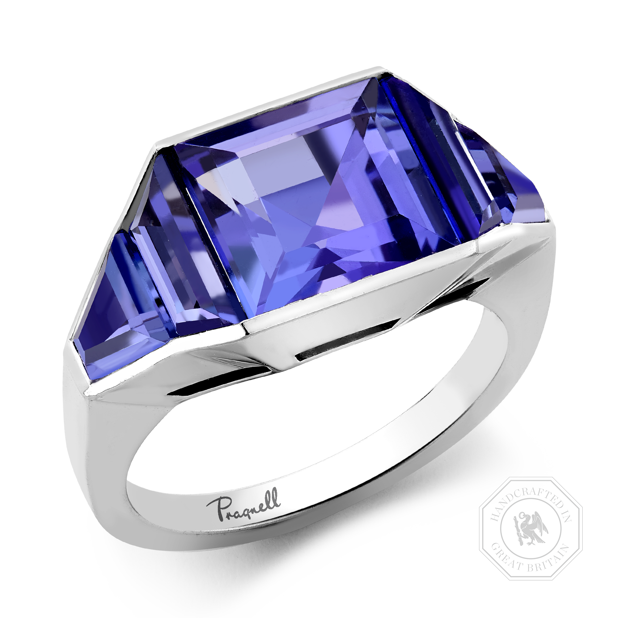 Kingdom Tanzanite Ring Carre Cut, Rubover Set_1