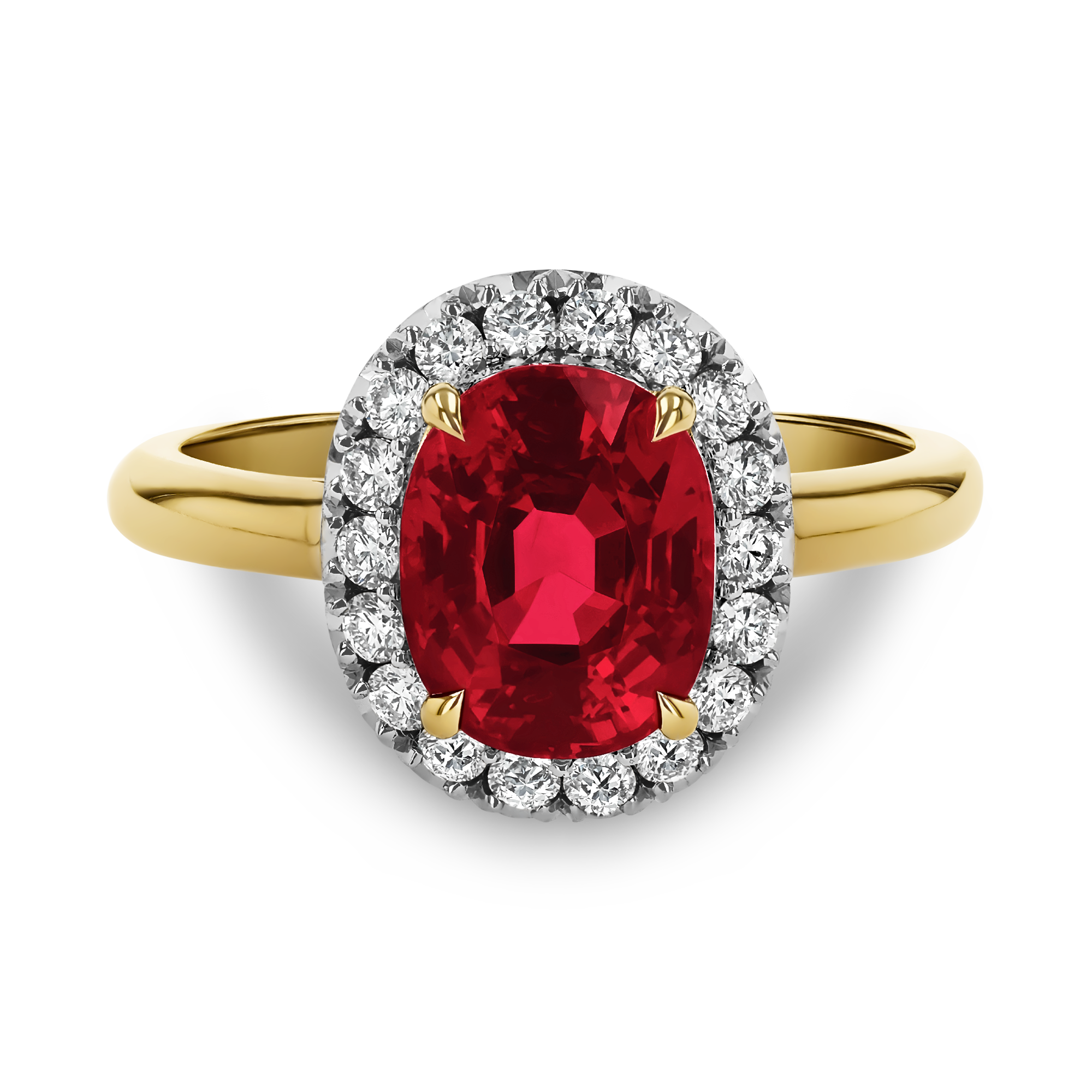 Masterpiece 2.75ct Burmese Ruby and Diamond Cluster Ring Oval Cut, Claw Set_2