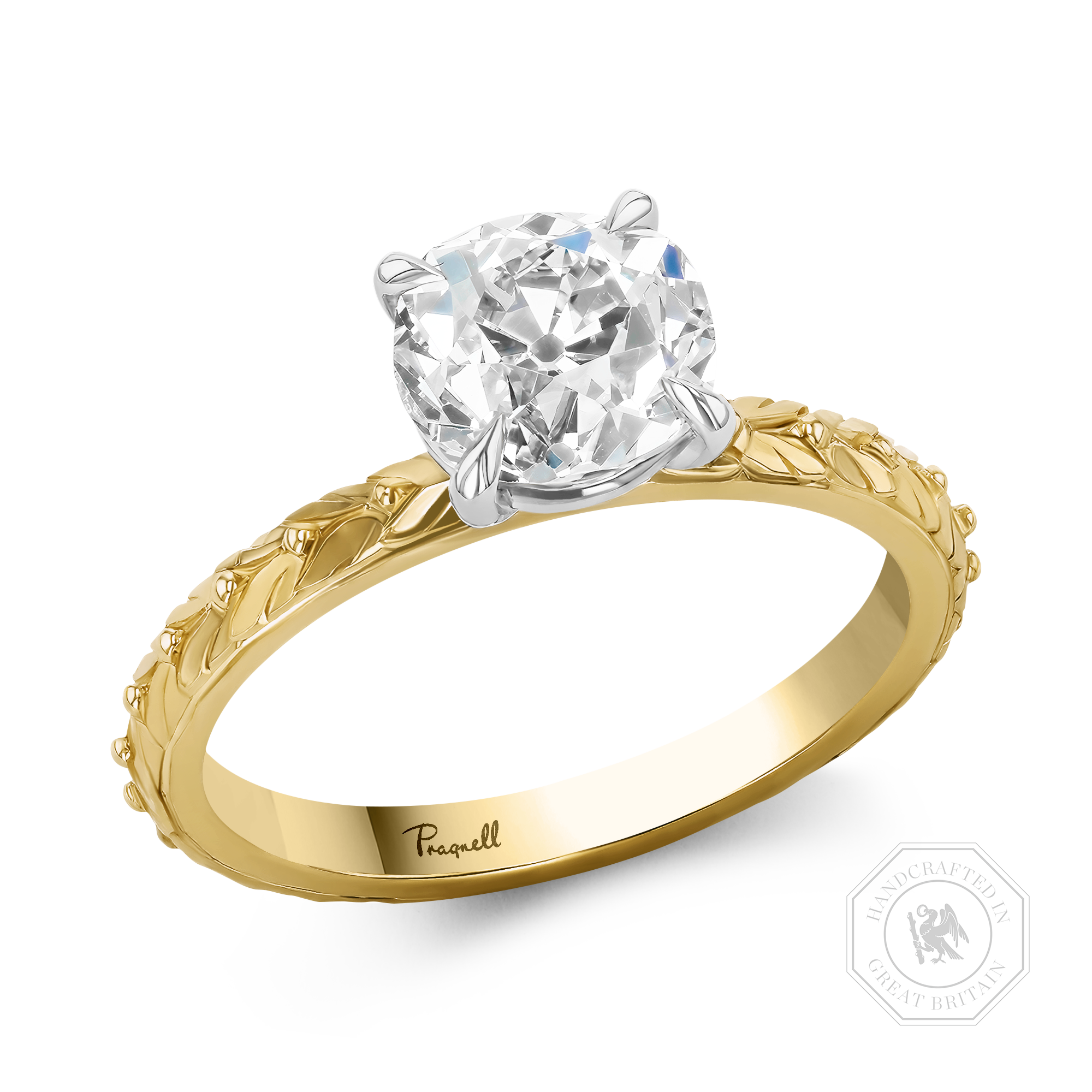 Apple Blossom 1.79ct Cushion Cut Diamond Ring Antique Cushion Cut, Claw Set_1