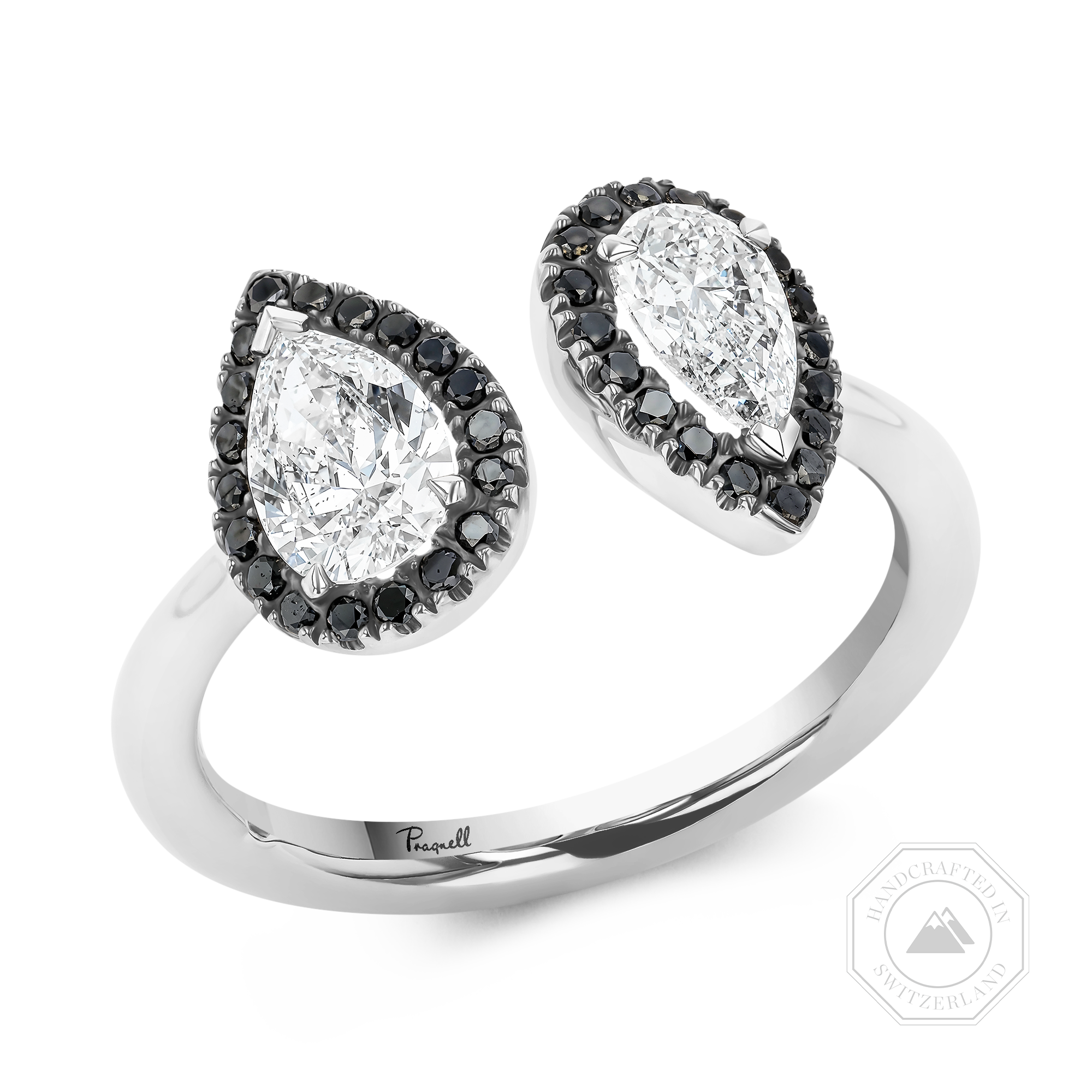 Skinny B Pear Shaped Diamond Ring Pear Shaped, Channel Set_1