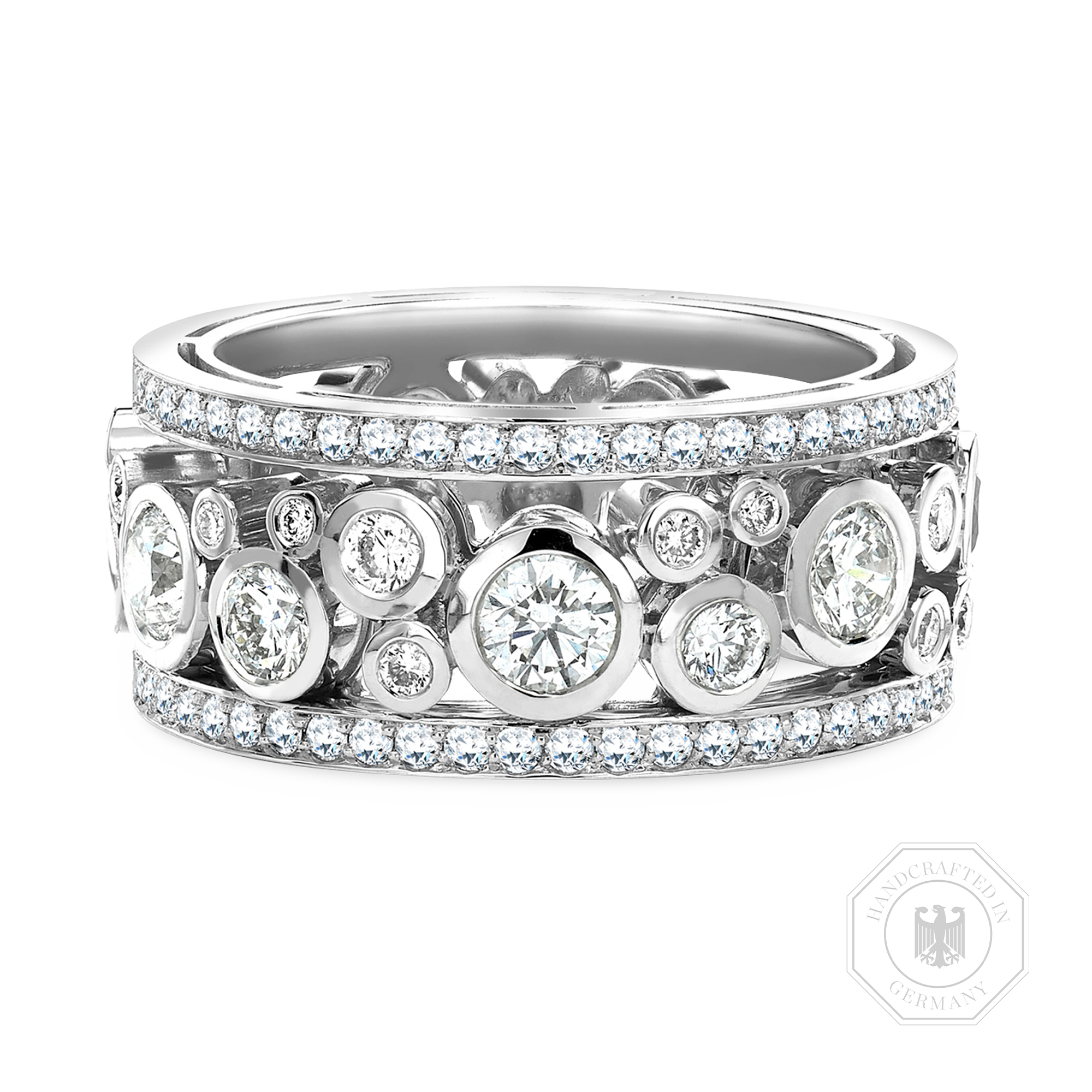 Bubbles Band Diamond Ring Brilliant Cut, Rubover Set_1