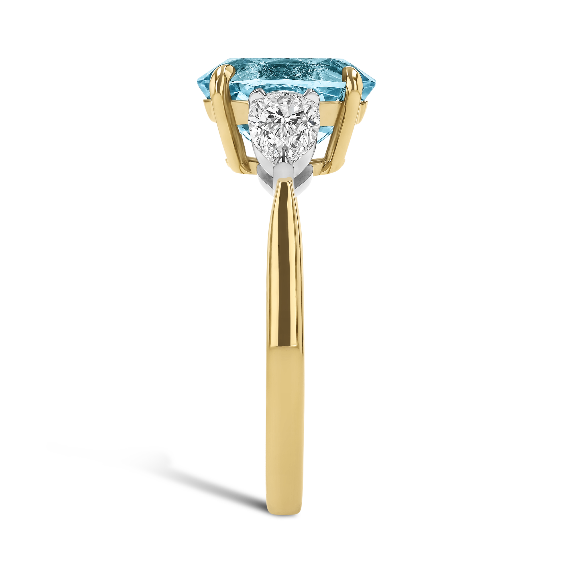Oval Cut 2.12ct Lukusuzi Aquamarine and Diamond Ring Oval Cut, Claw Set_4