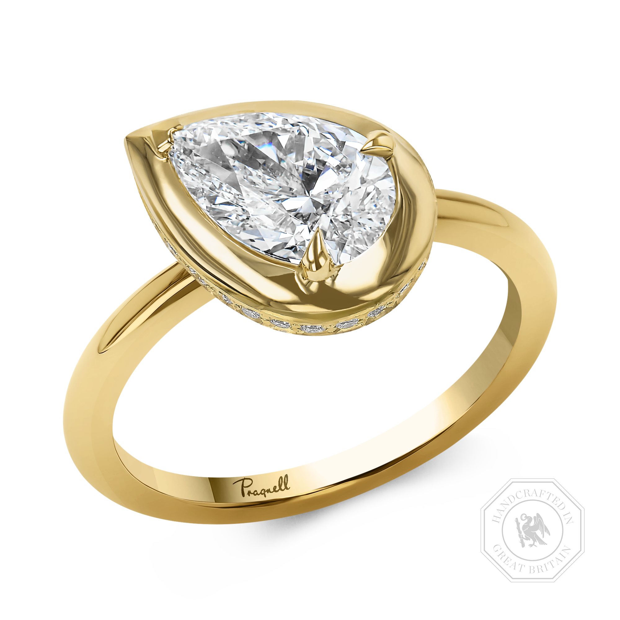 Skimming Stone Pear Shaped 1.00ct Diamond Ring Pear Shape, Claw Set_1