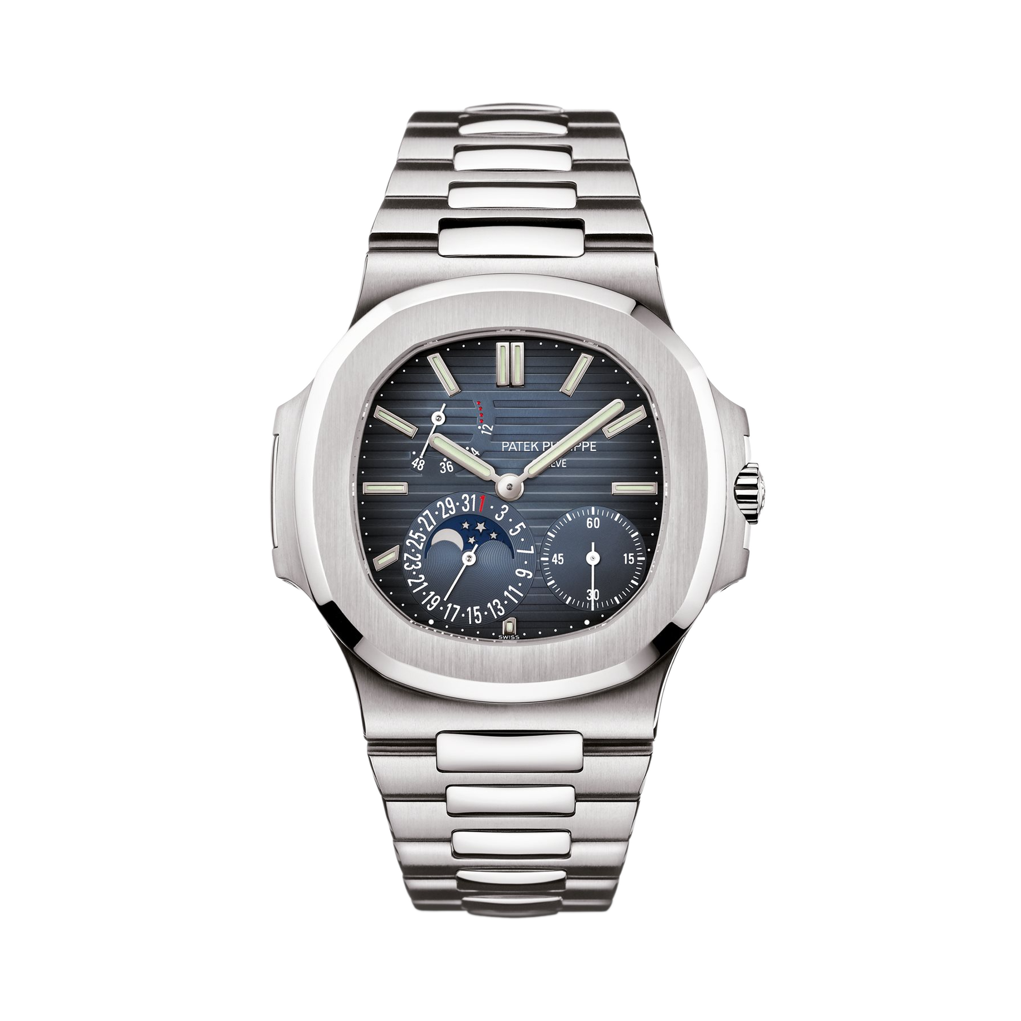 Patek Philippe Nautilus 40mm, Blue Dial, Baton Numerals_1