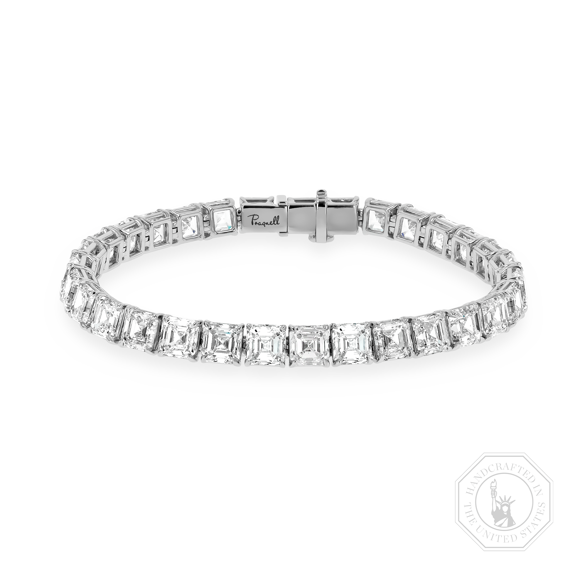 Masterpiece Asscher Cut 31.06ct Diamond Line Bracelet Asscher Cut, Claw Set_1