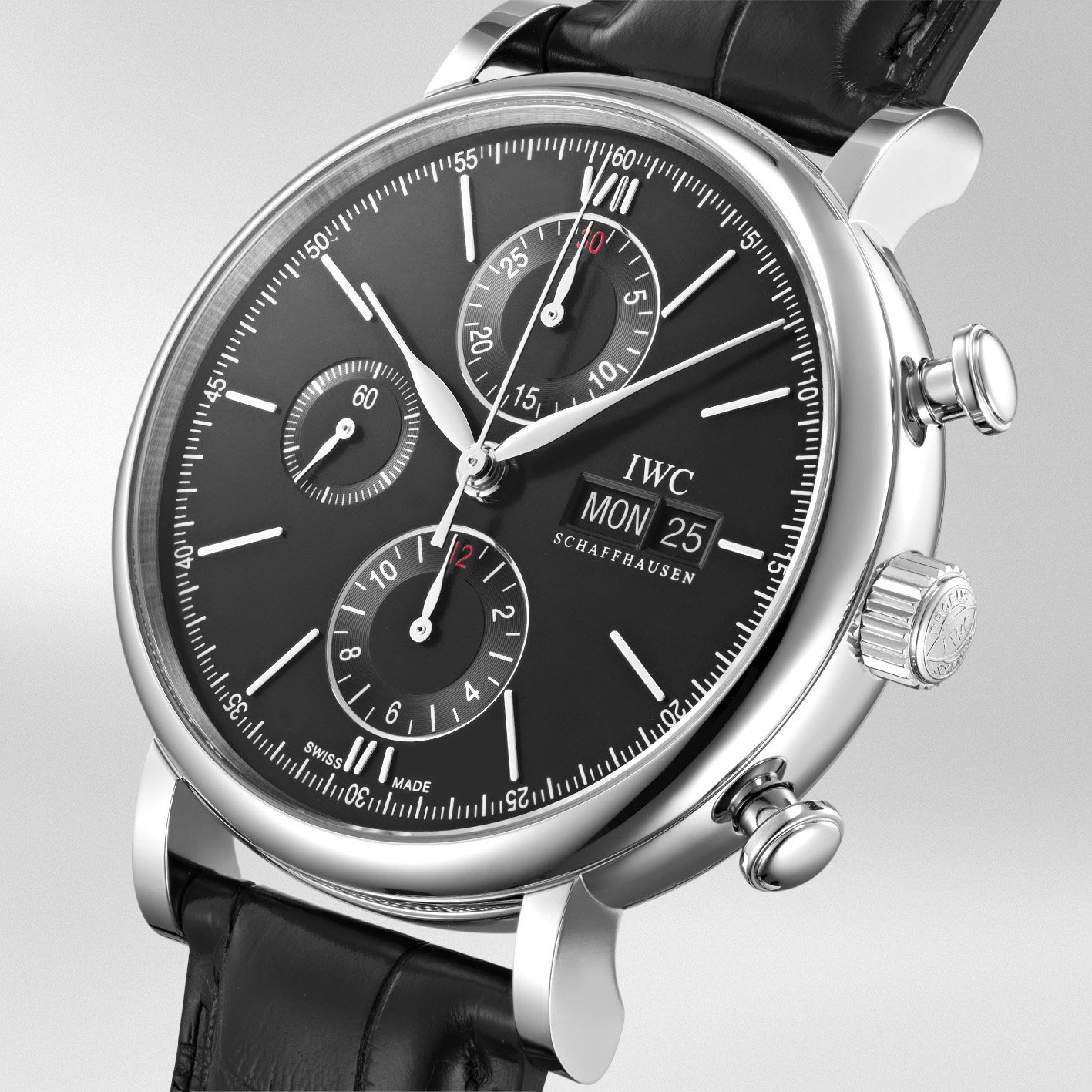 IWC Portofino Chronograph 42mm, Black Dial, Baton Numerals_2