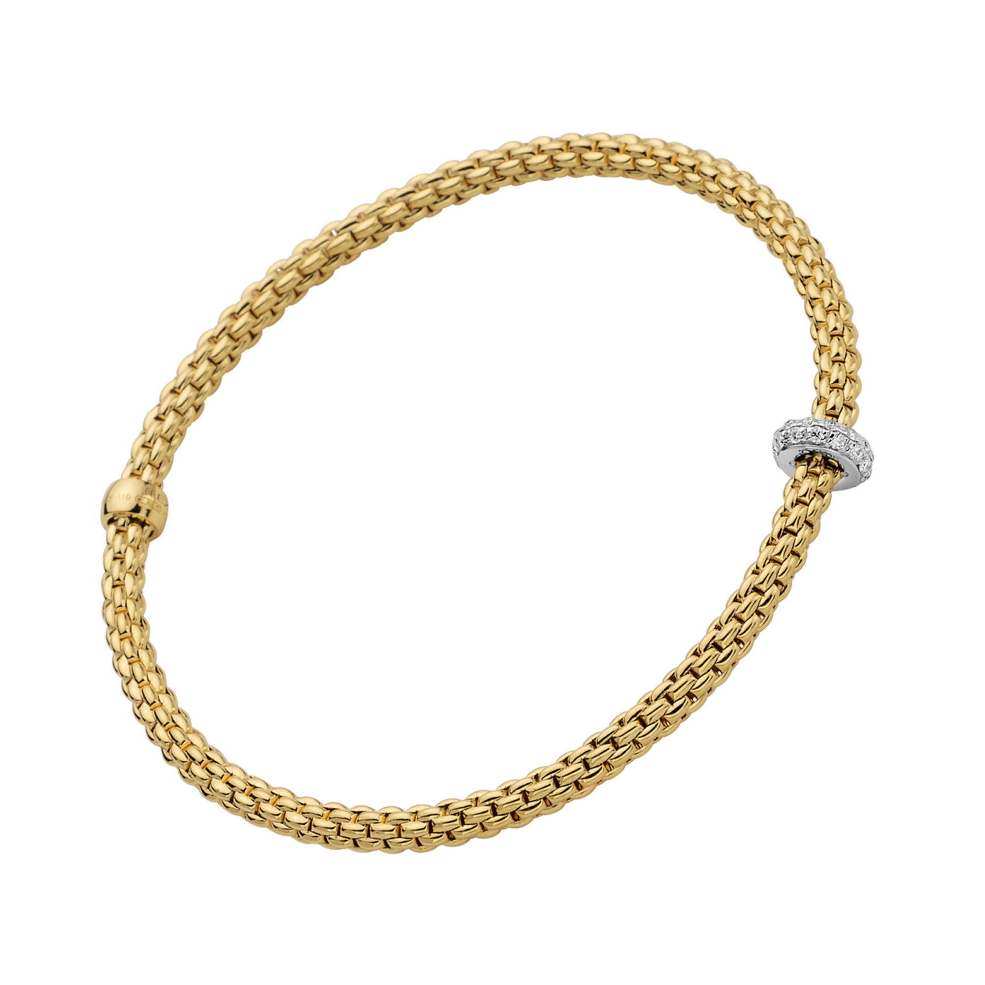 FOPE Prima Flex 'It Medium Diamond Bracelet Brilliant Cut, Rubover Set_1