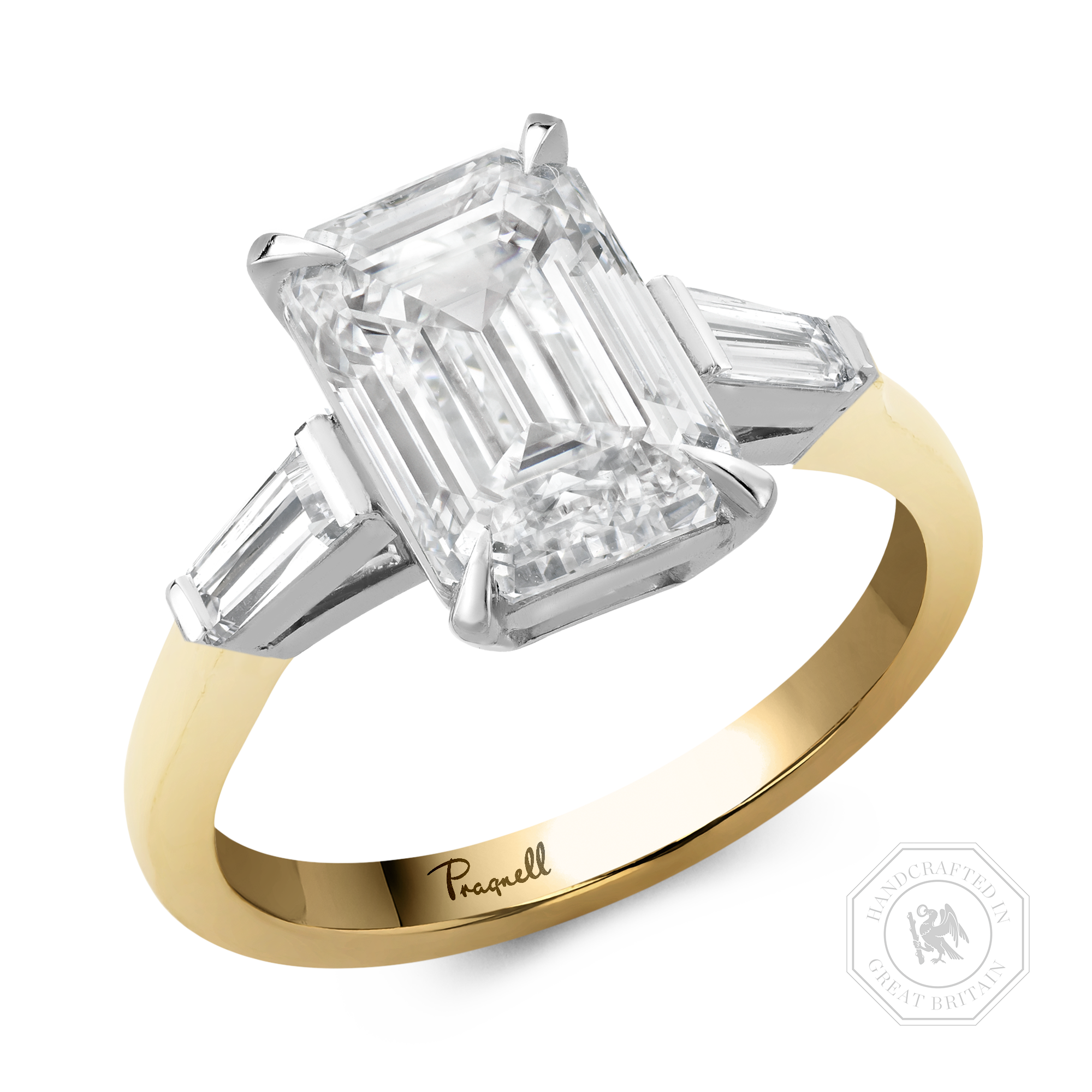 Regency 3.02ct Emerald Cut Diamond Ring Emerald Cut, Claw Set_1