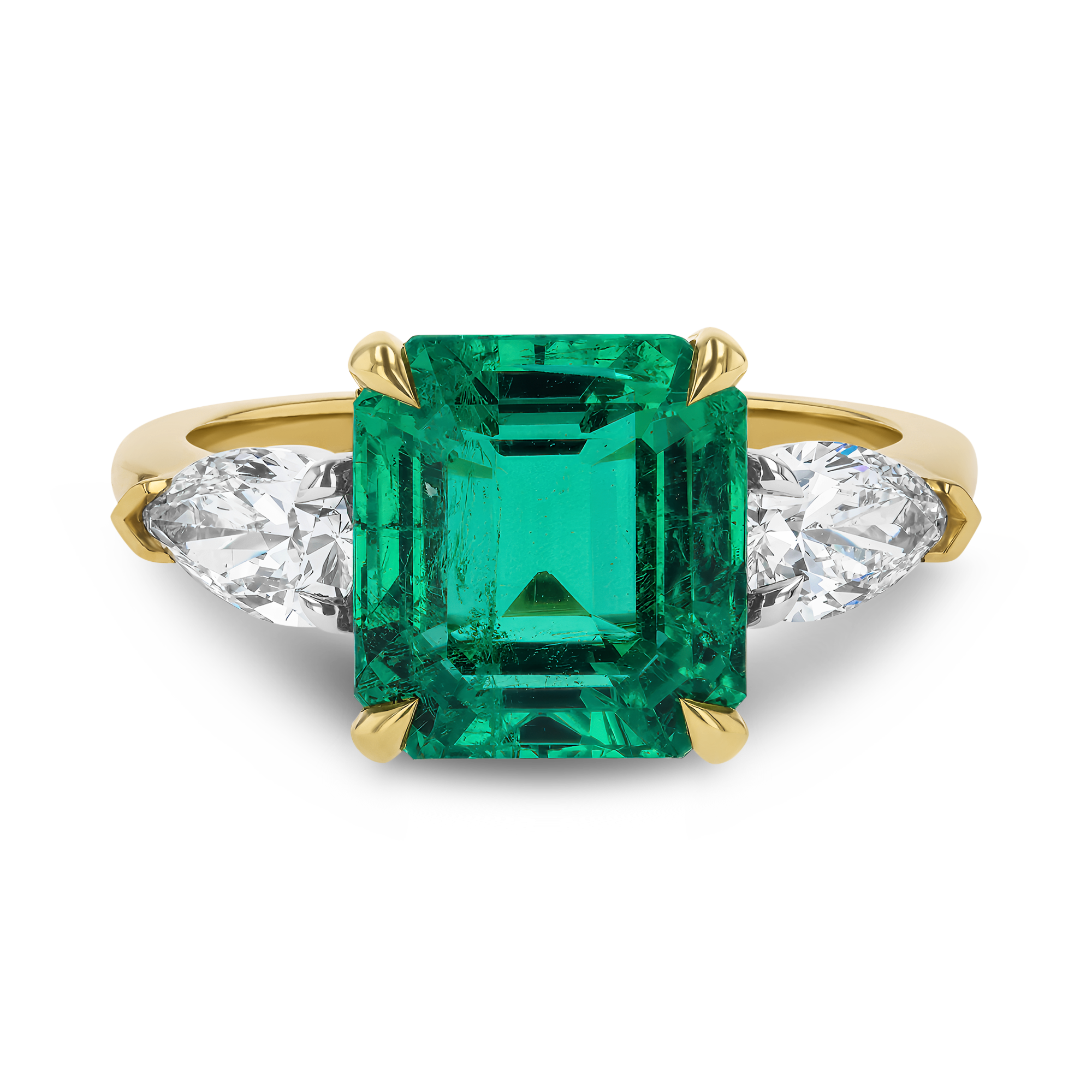 Masterpiece 3.718ct Octagonal Cut Colombian Emerald and Diamond Ring Octagonal Cut, Claw Set_2