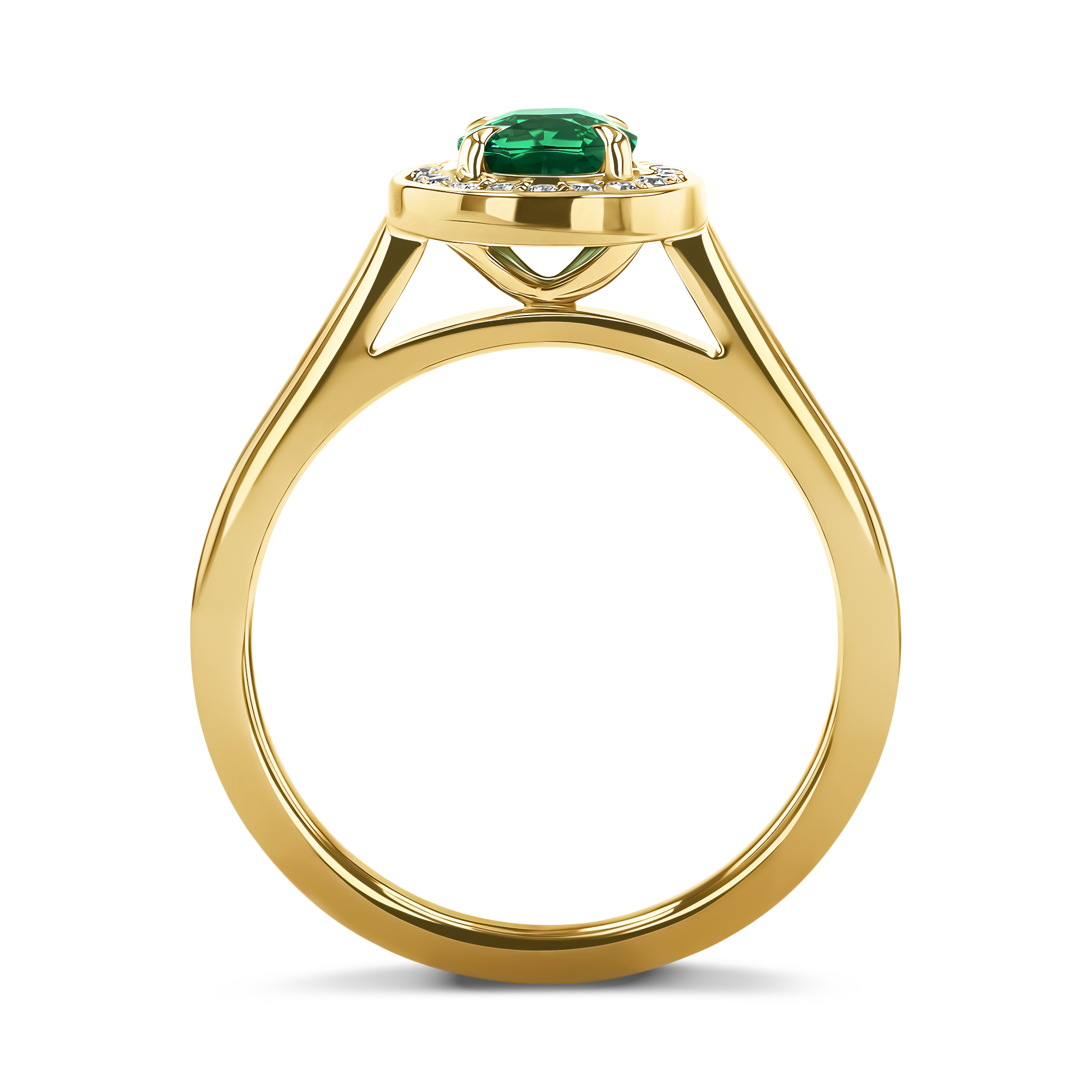 Classic 0.70ct Emerald and Diamond Cluster Ring Brilliant cut, Claw set_3